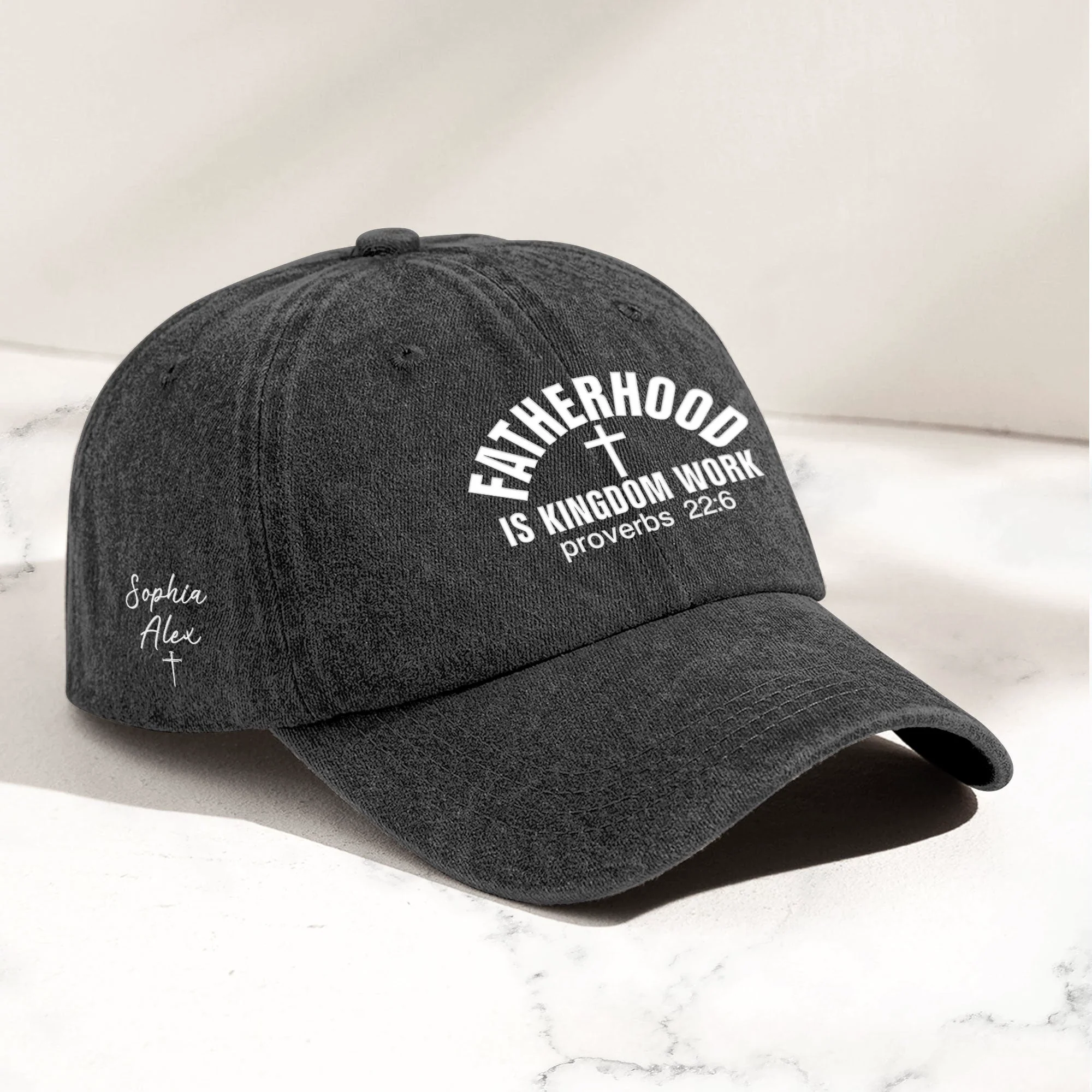 Father's Day Gifts, Fatherhood Is Kingdom Work - Personalized Cap - Image 2