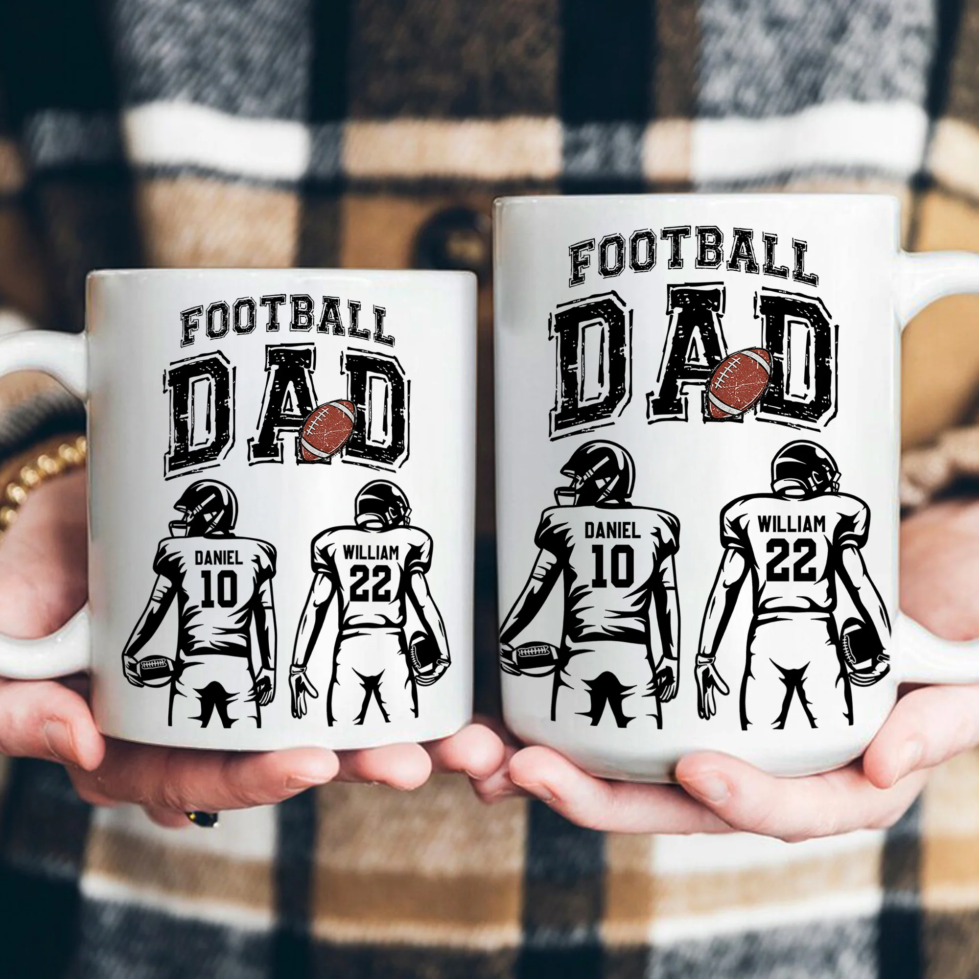 Father's Day Gifts, Football Dad, Daddy, Grandpa - Personalized Mug - Image 4