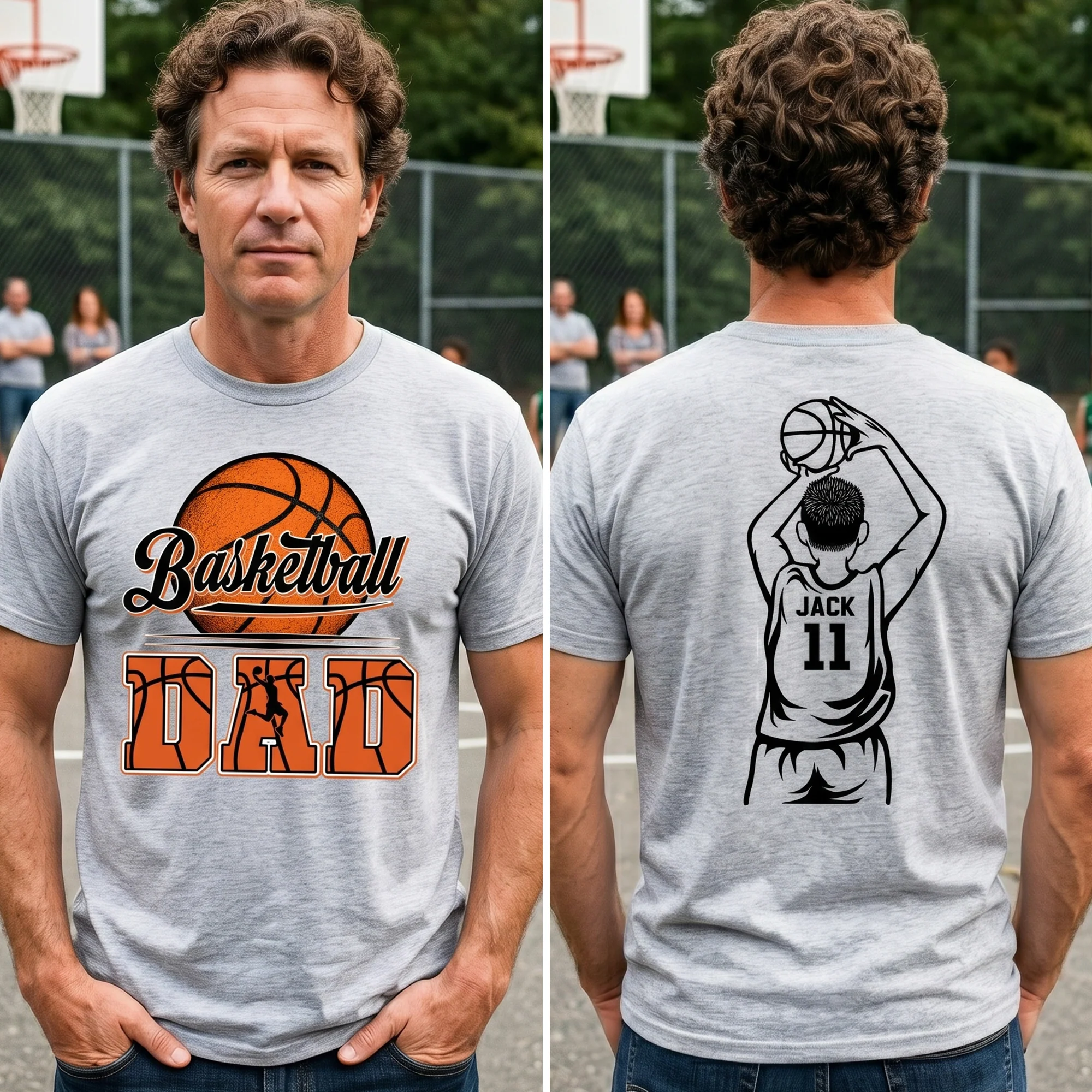 Father's Day Gifts For Basketball Dad, Grandpa - Personalized Shirt - Image 2