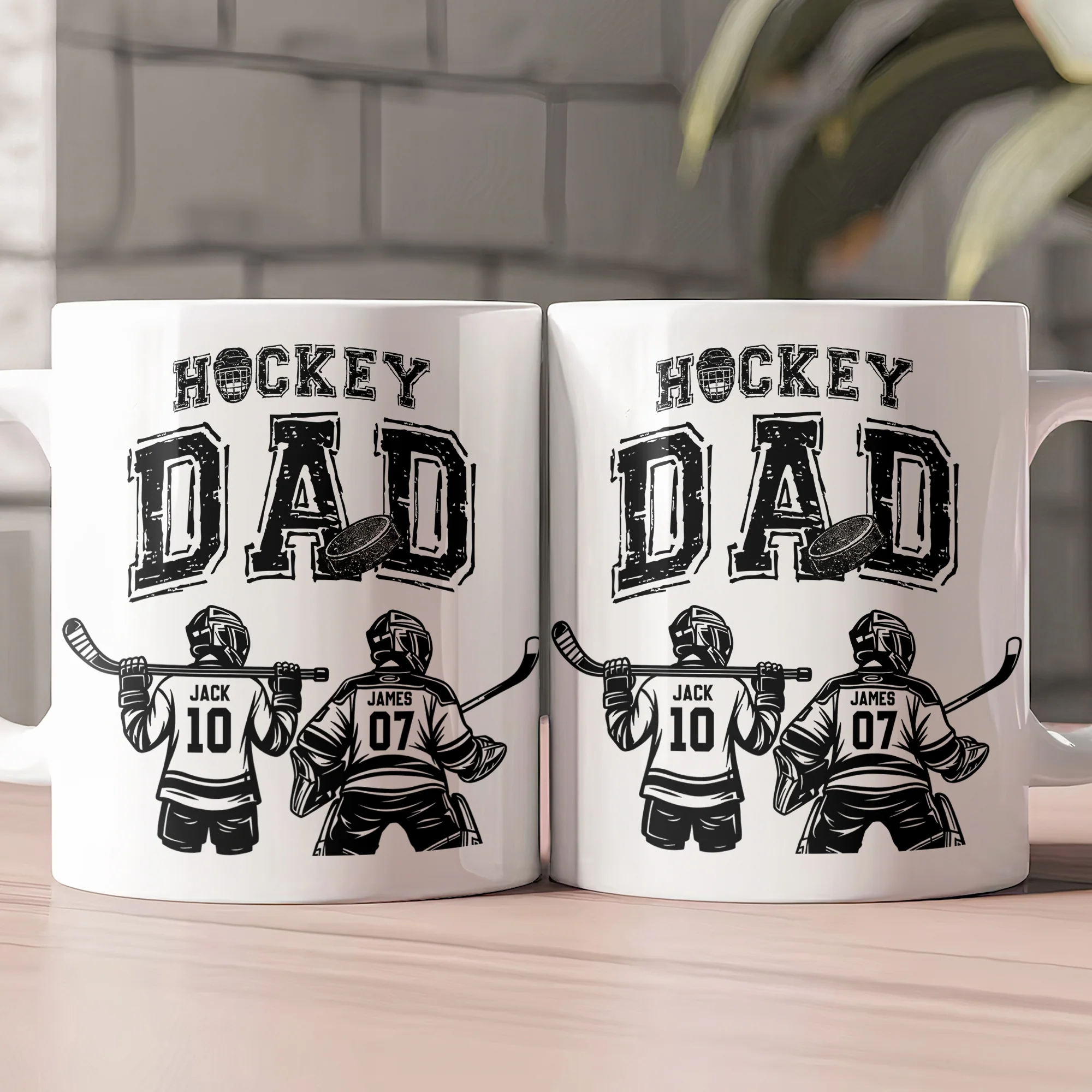 Father's Day Gifts, Hockey Dad, Daddy, Grandpa - Personalized Mug - Image 2