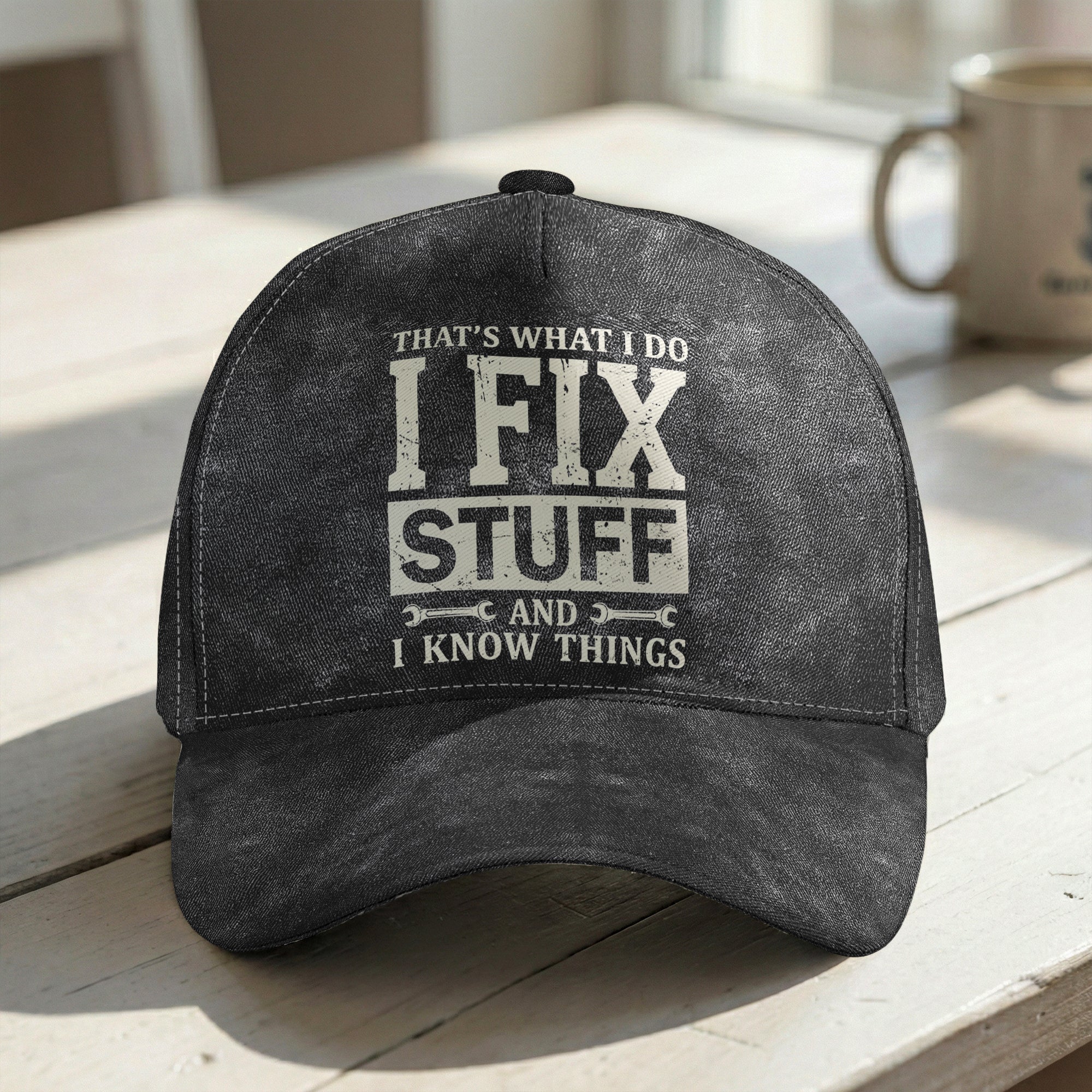 Father's Day Gifts, That's What I Do I Fix Stuff And I Know Things - With Kids' Names - Personalized Cap - Image 2