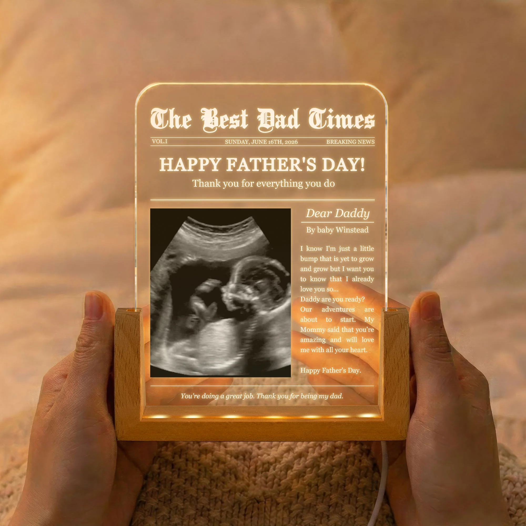 Father's Day Gifts, The Best Dad Times - Personalized Night Light - Image 2