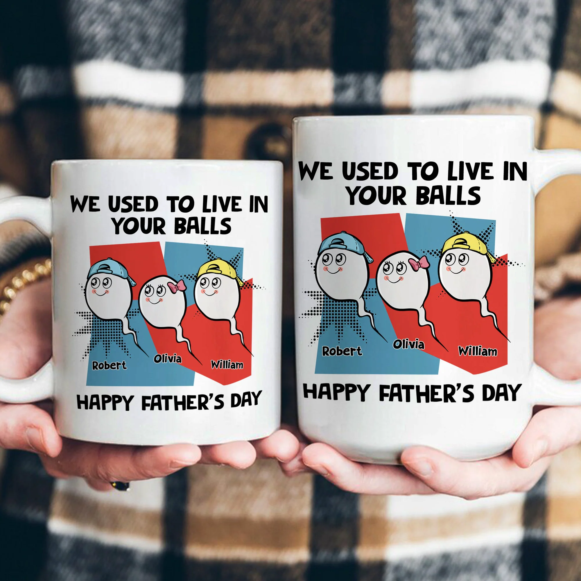We Used To Live In Your Balls Happy Father'S Day - Personalized Mug - Image 4