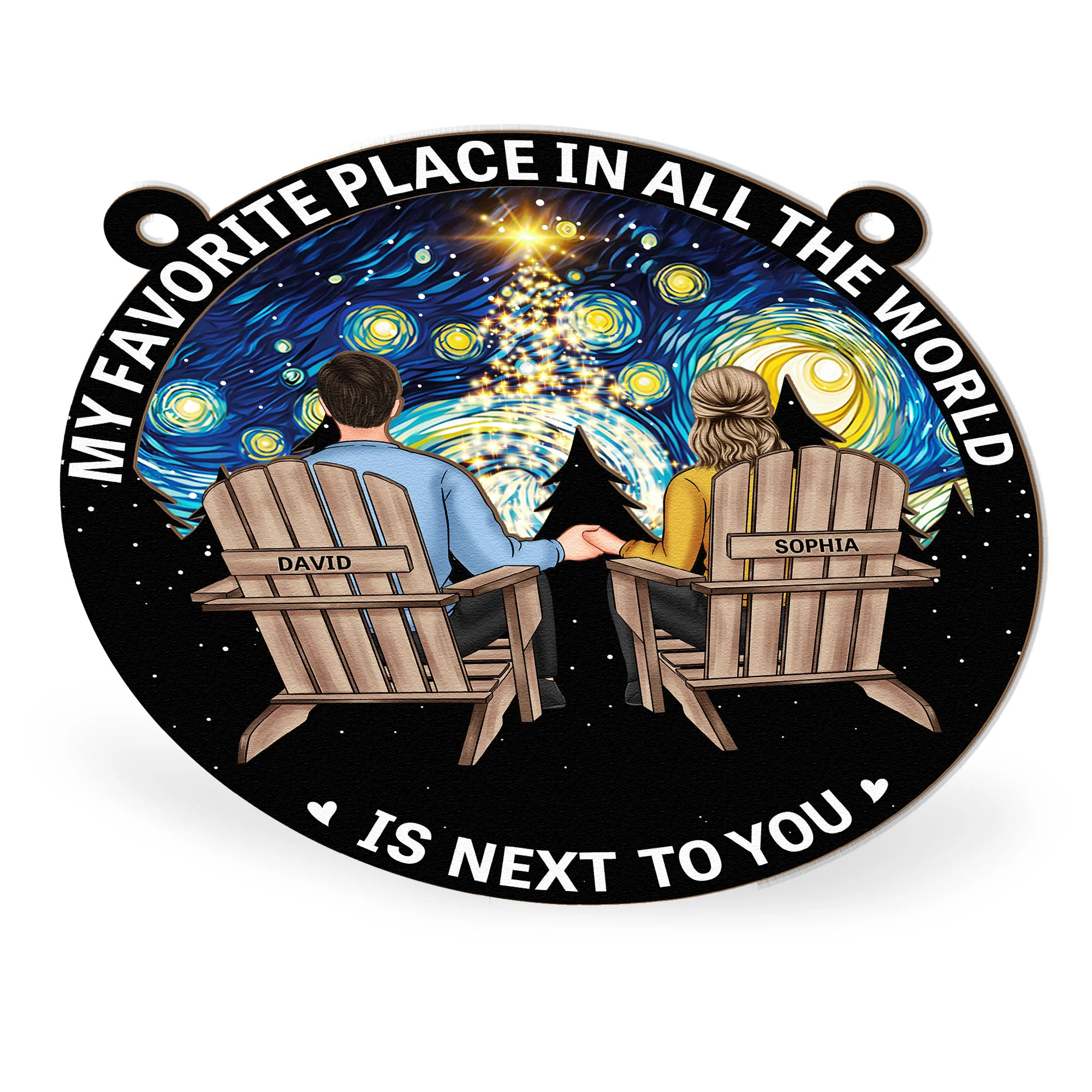 Favorite Place Is Next To You - Personalized Window Hanging Suncatcher Ornament - Image 4
