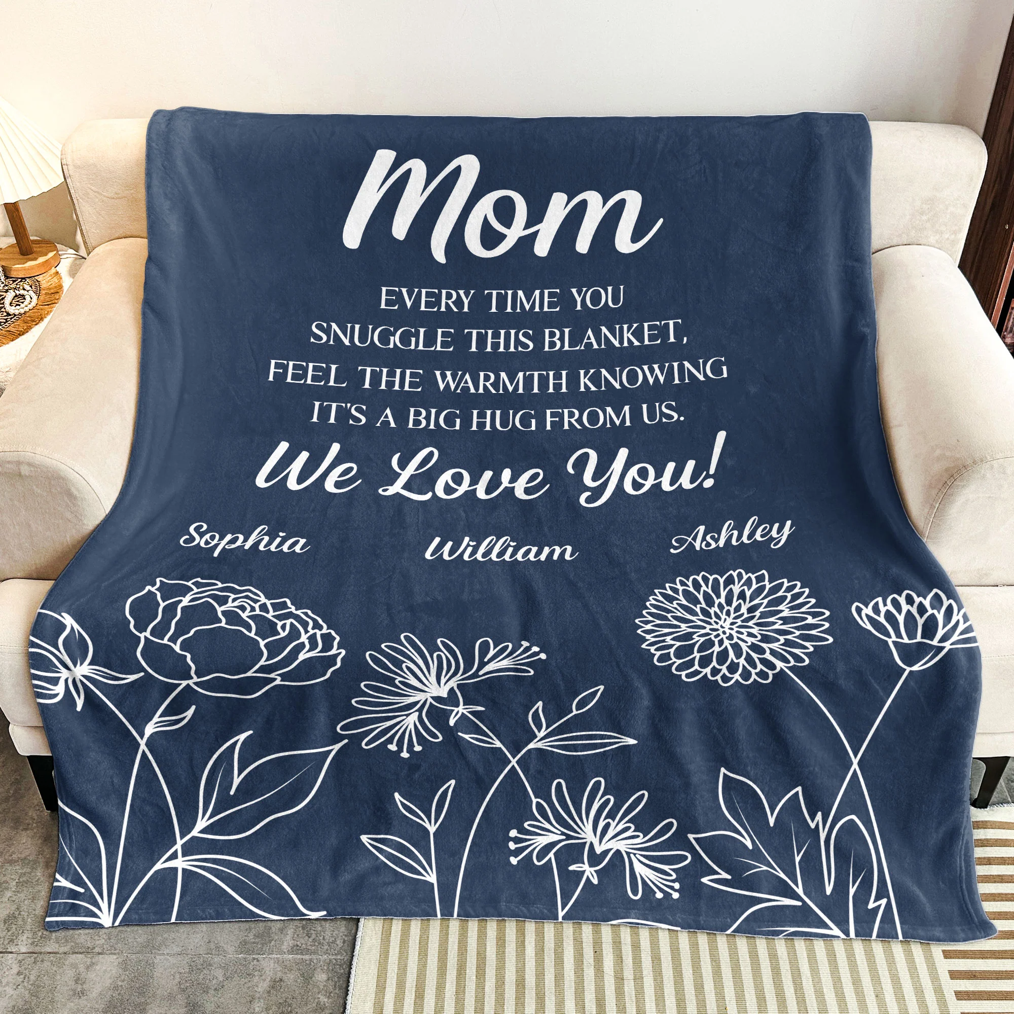 Feel The Warmth Knowing It's A Big Hug From Us - Personalized Blanket - Image 3