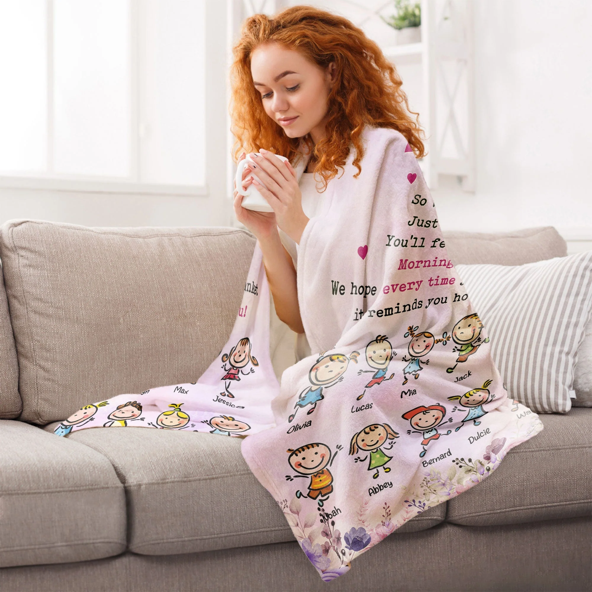 Feel Your Love Within This Blanket - From 15 Up To 21 Kids - Personalized Blanket - Birthday Gift, Home Decor Gift For Grandma, Nana, Mom - Image 7