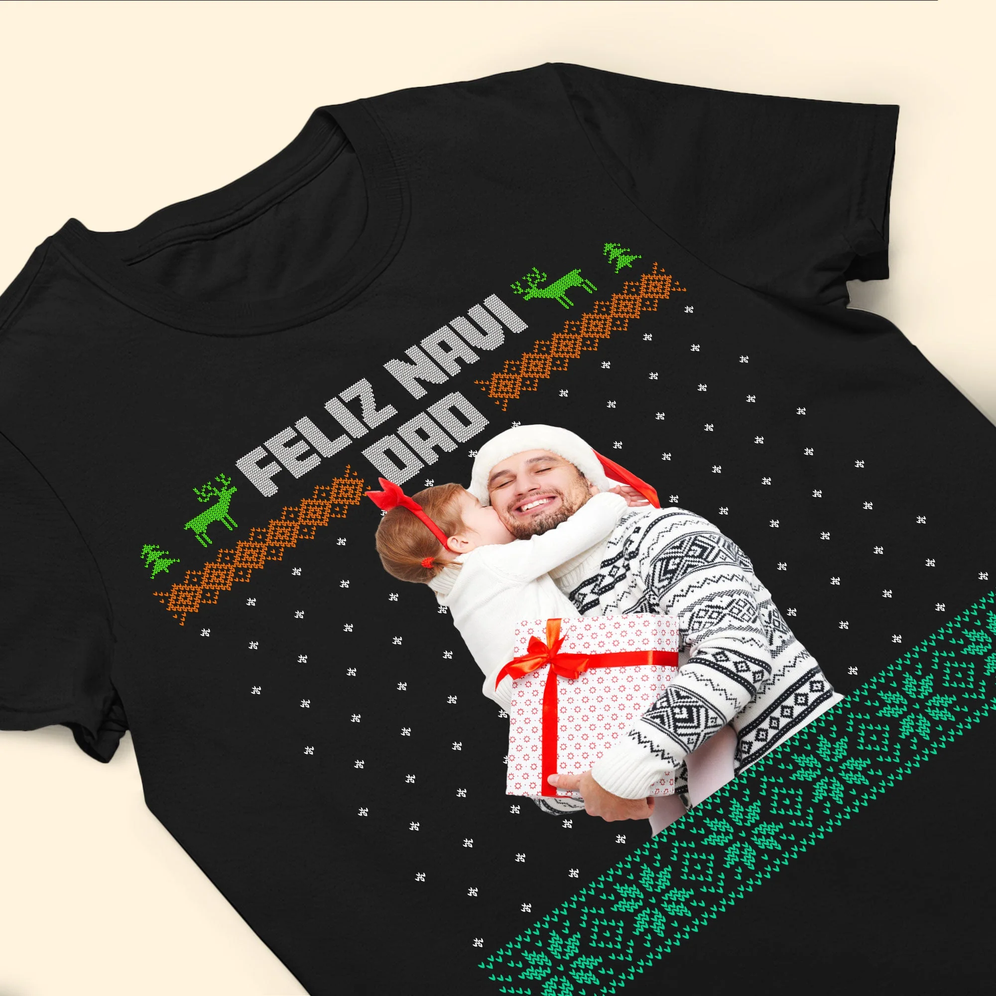 Feliz Navi Dad Christmas Gift For Dad Grandpa - Personalized Photo Shirt - Image 5