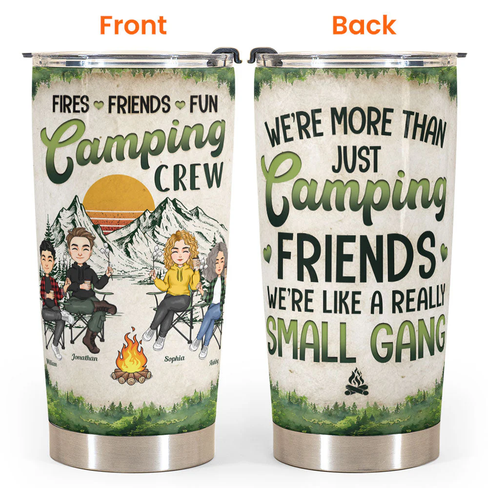Fires Friends Fun Camping Crew - Personalized Tumbler Cup - Image 8