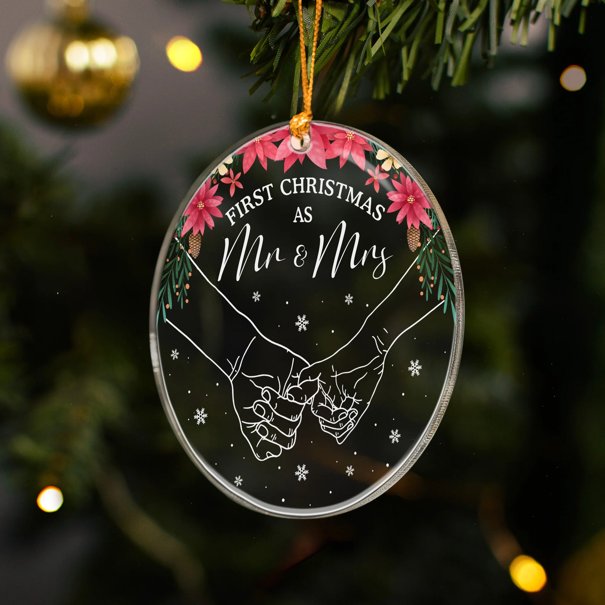 First Christmas As Mr & Mrs - Acrylic Ornament - Image 3