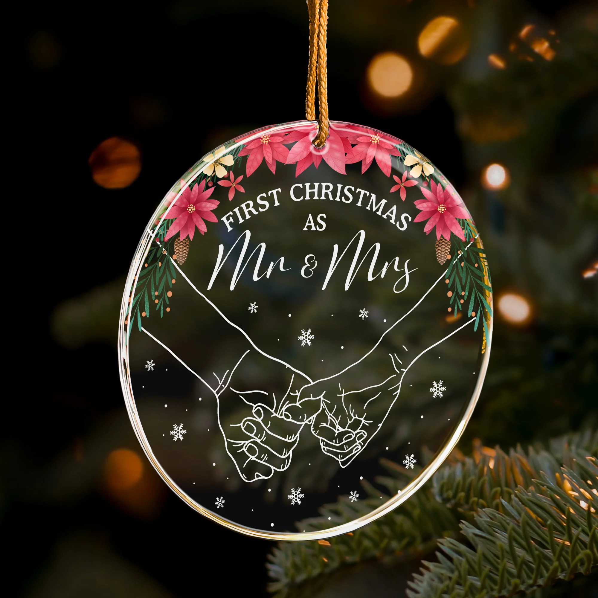 First Christmas As Mr & Mrs - Acrylic Ornament - Image 4