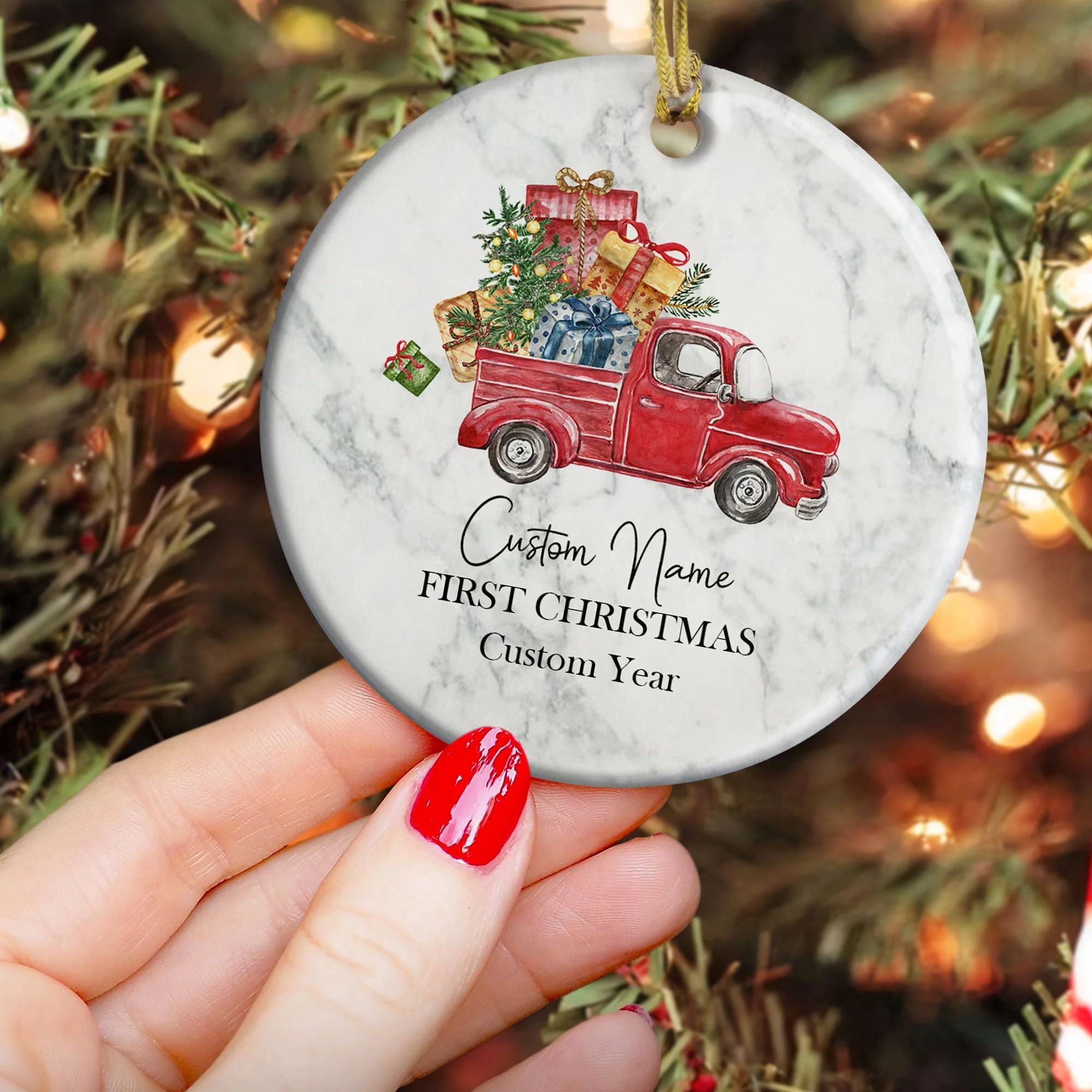 First Christmas - Personalized Ceramic Ornament - Christmas Gift For Friends And Family - Image 3