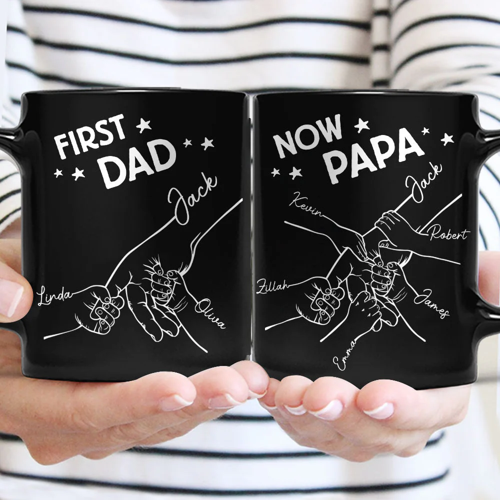 First Dad Now Grandpa Fist Bump - Personalized Mug - Image 2
