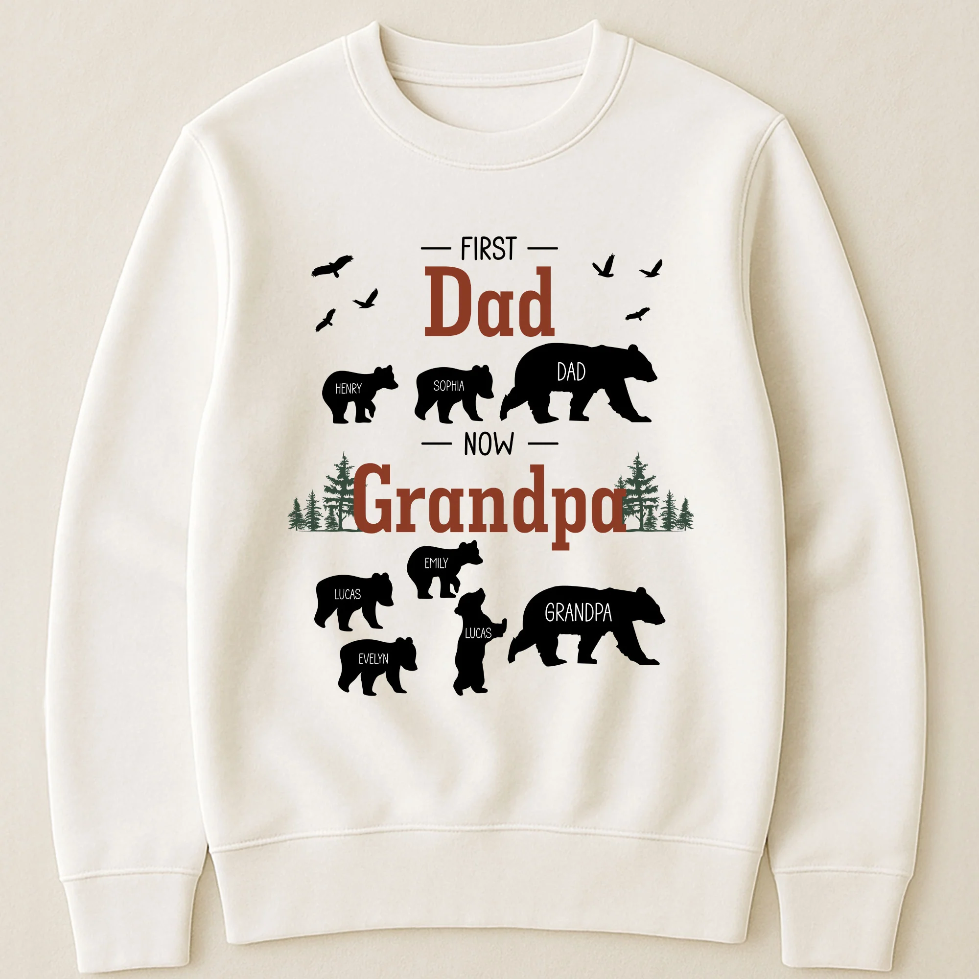 First Dad Now Grandpa - Papa Bear - Personalized Shirt - Image 3