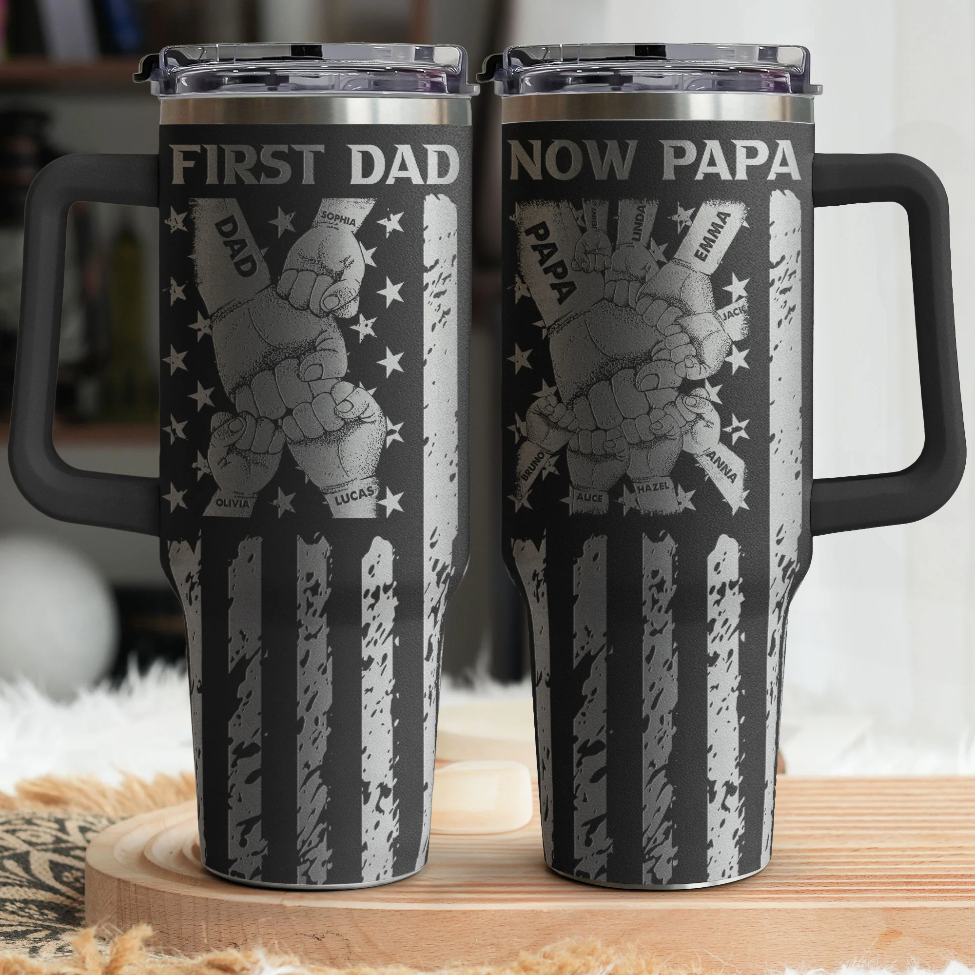 First Dad Now Grandpa - Personalized 40oz Tumbler - Image 2