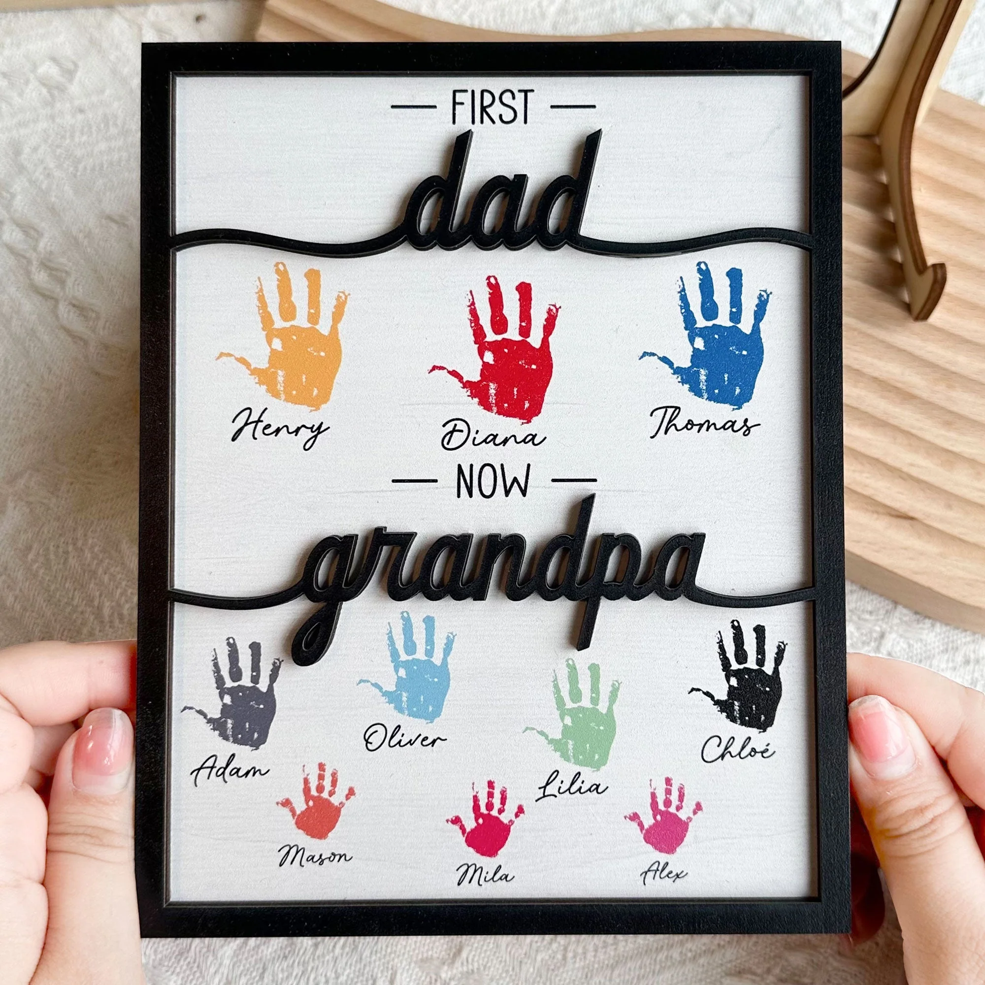 First Dad Now Grandpa - Personalized Wooden Plaque - Image 2