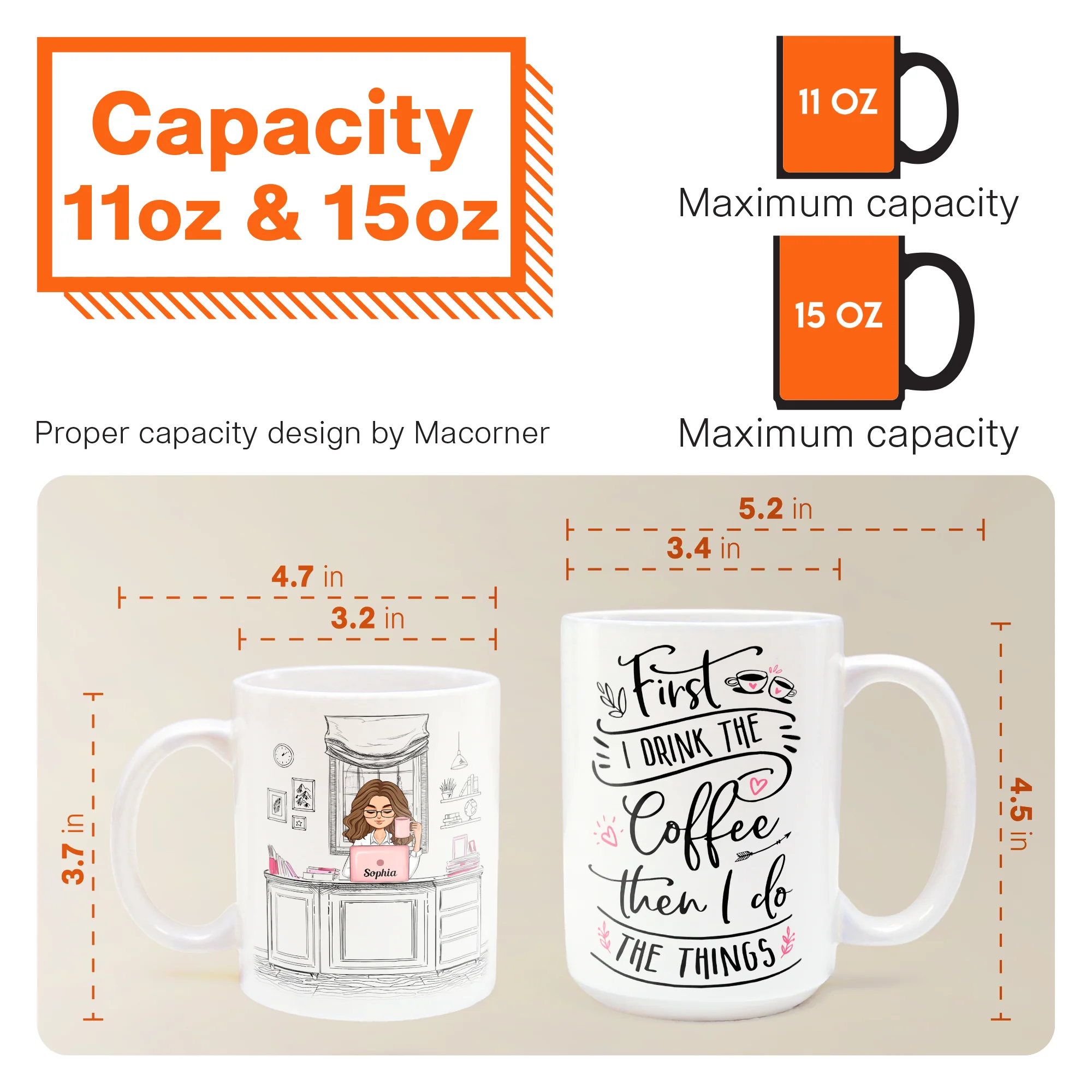First I Drink The Coffee - Personalized Mug - Birthday, Motivational Gift For Girls, Women, Boss Ladies - Image 7
