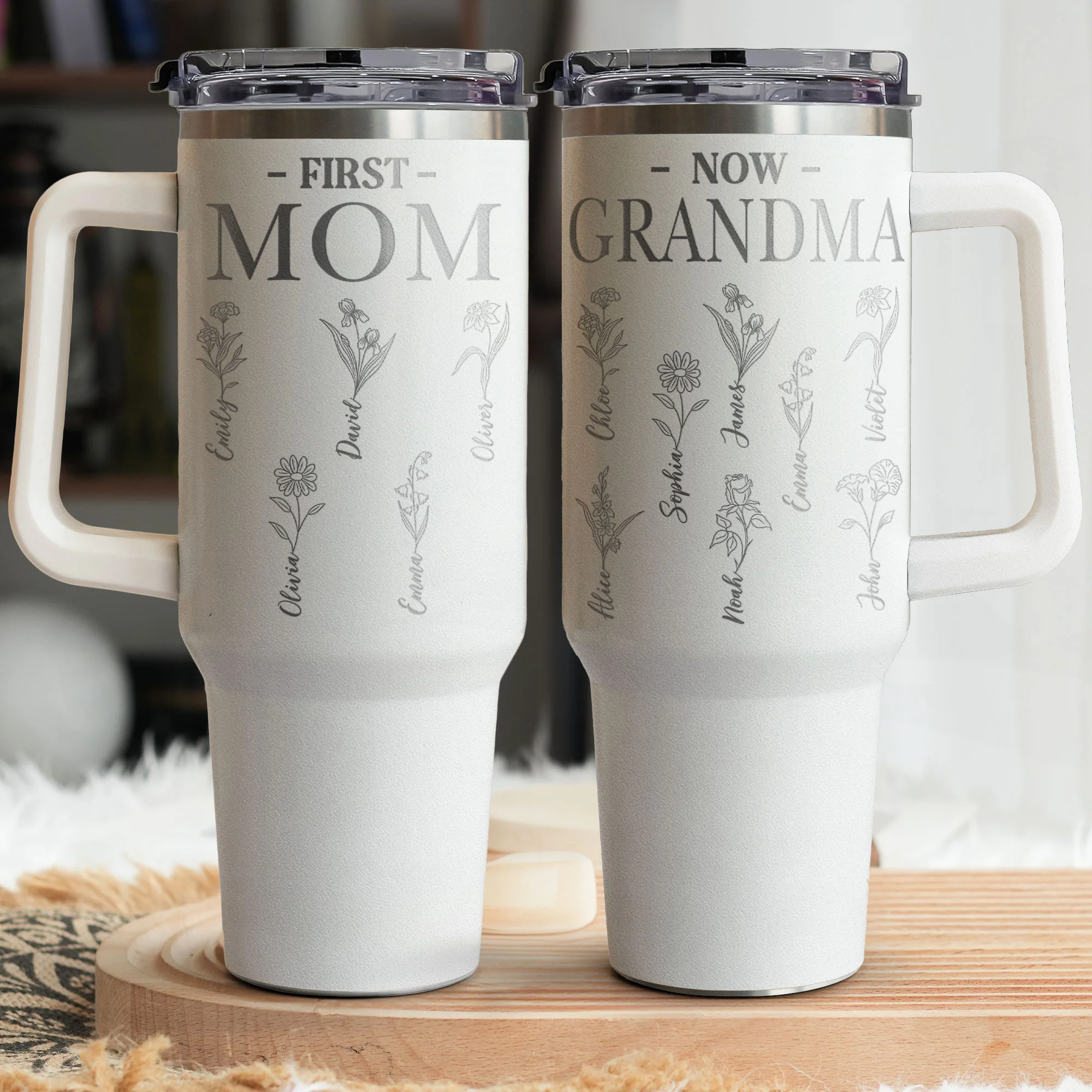 First Mom, Now Grandma - Personalized 40oz Tumbler - Image 2