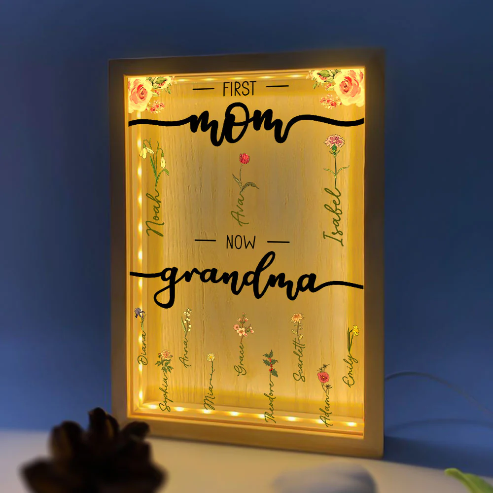 First Mom Now Grandma - Personalized Frame Light Box - Image 7