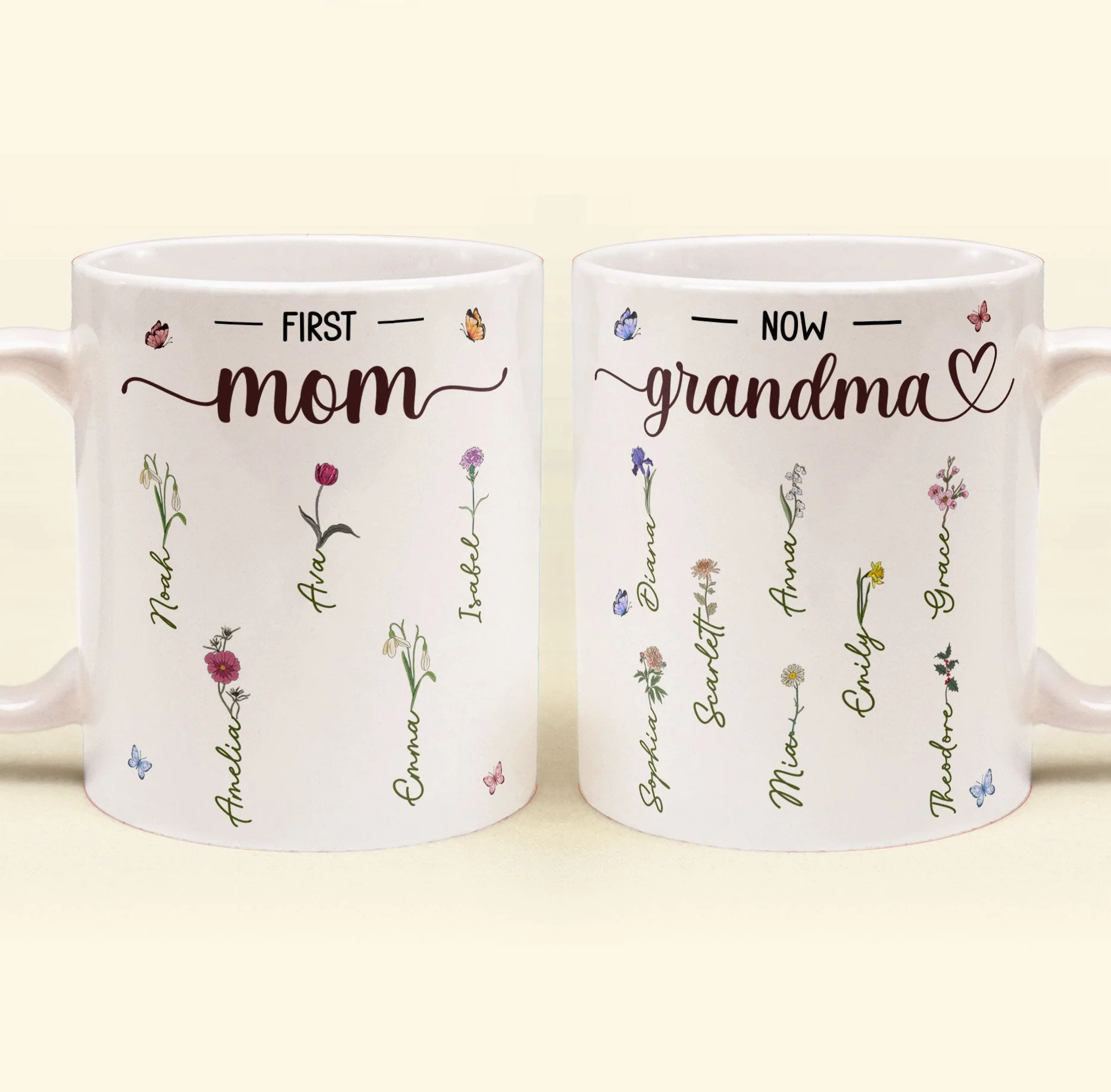 First Mom Now Grandma - Personalized Mug - Image 4