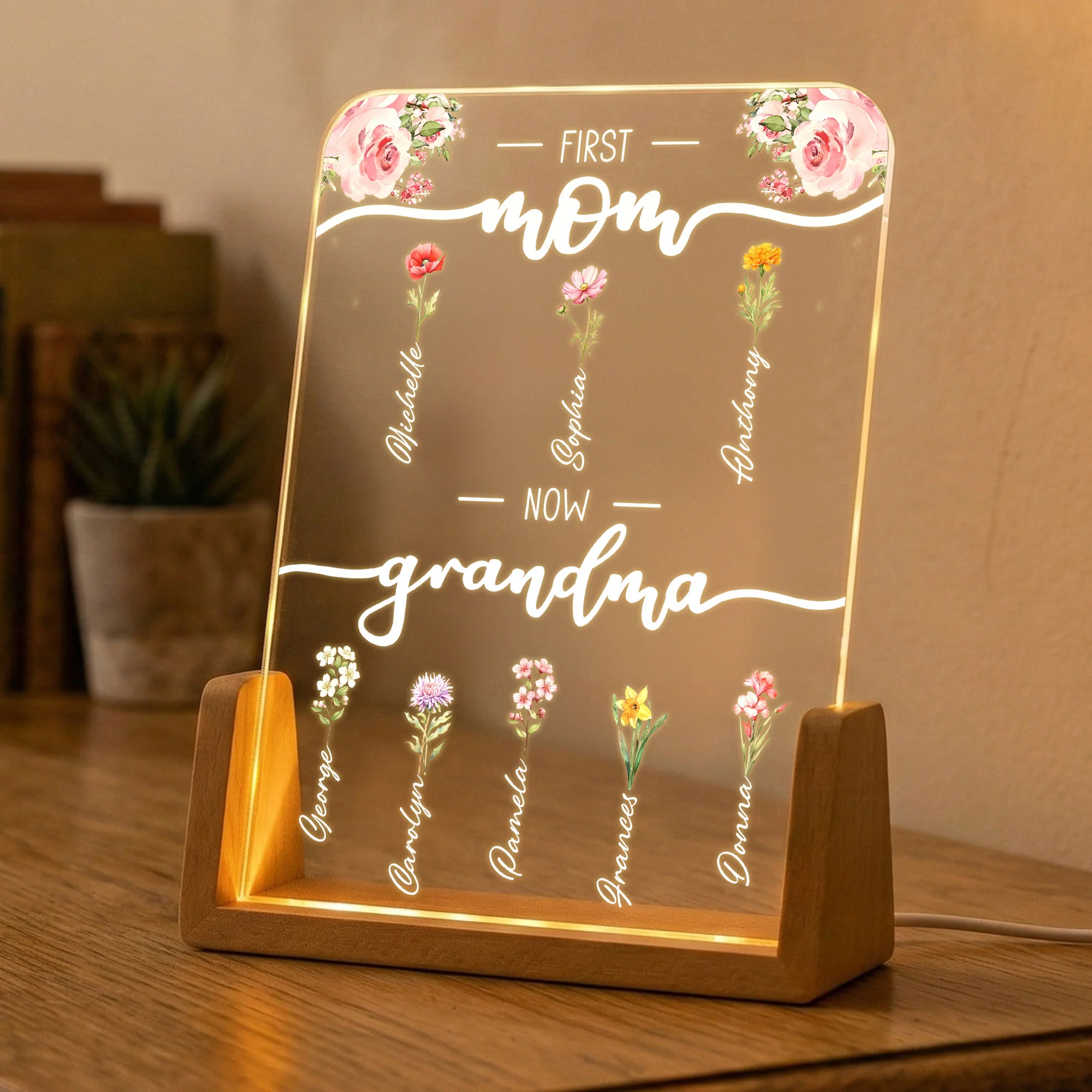 First Mom Now Grandma - Personalized Night Light - Image 4