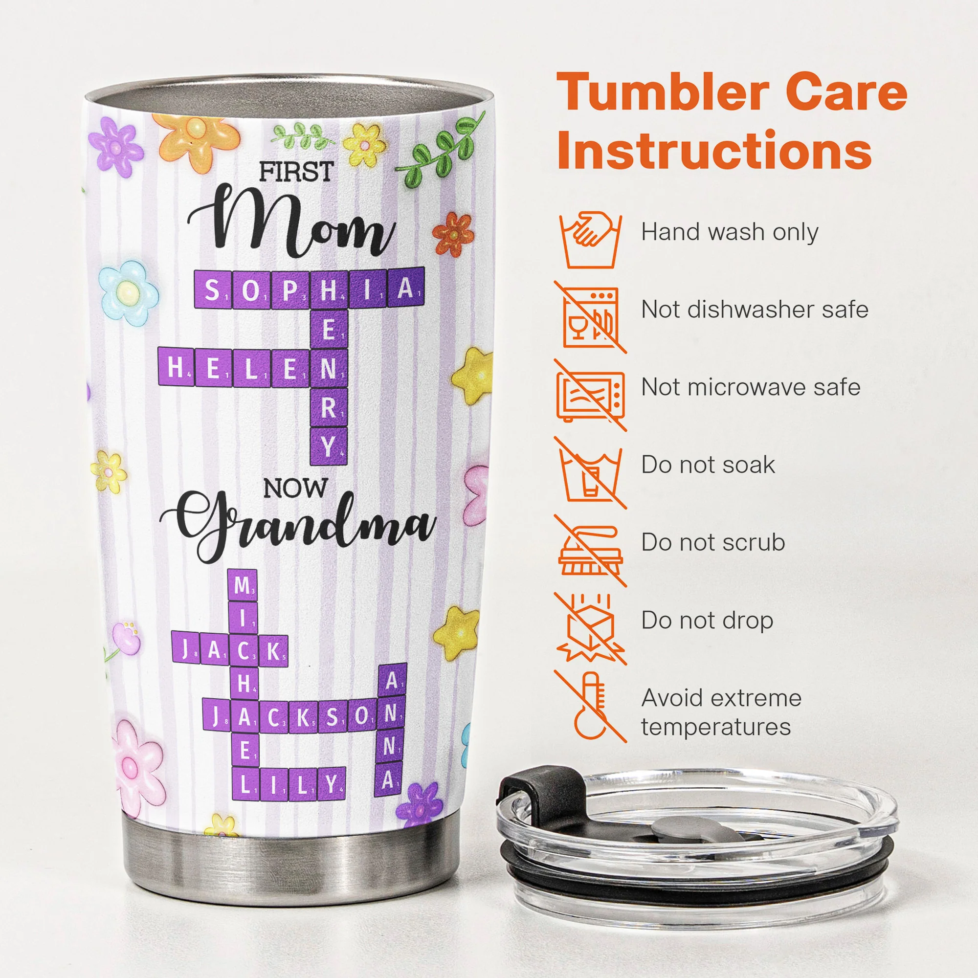 First Mom Now Grandma - Personalized Tumbler - Image 5