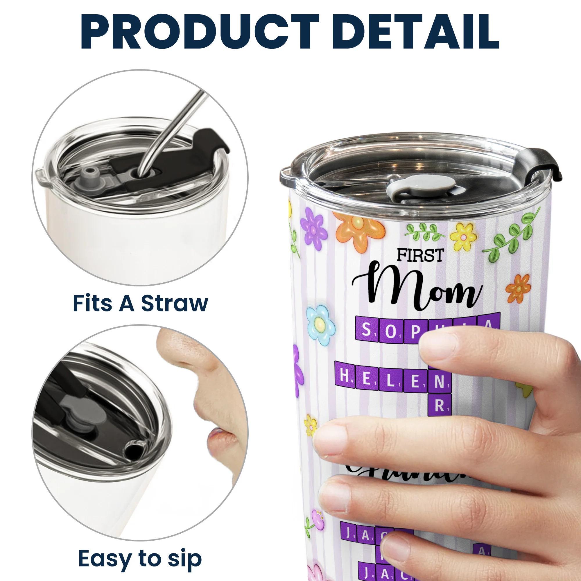 First Mom Now Grandma - Personalized Tumbler - Image 6