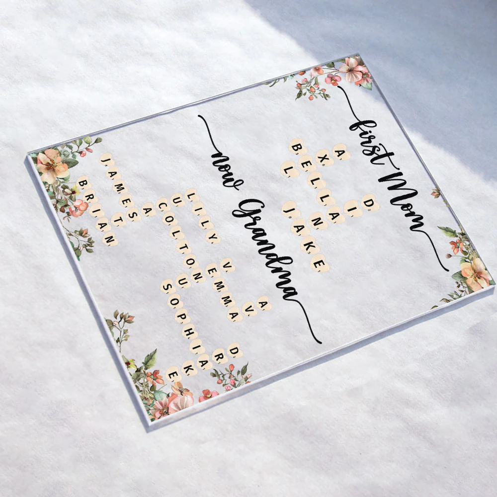 First Mom Now Grandma Scrabble Name - Personalized Acrylic Plaque - Image 4