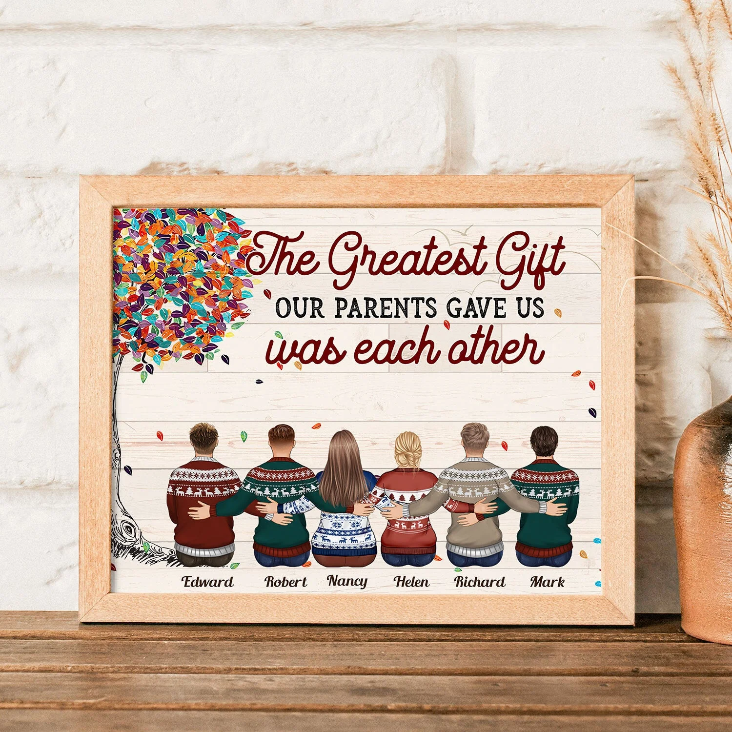 First My Brothers & Sisters, Forever My Friends - Personalized Poster - Family Hugging - Image 2