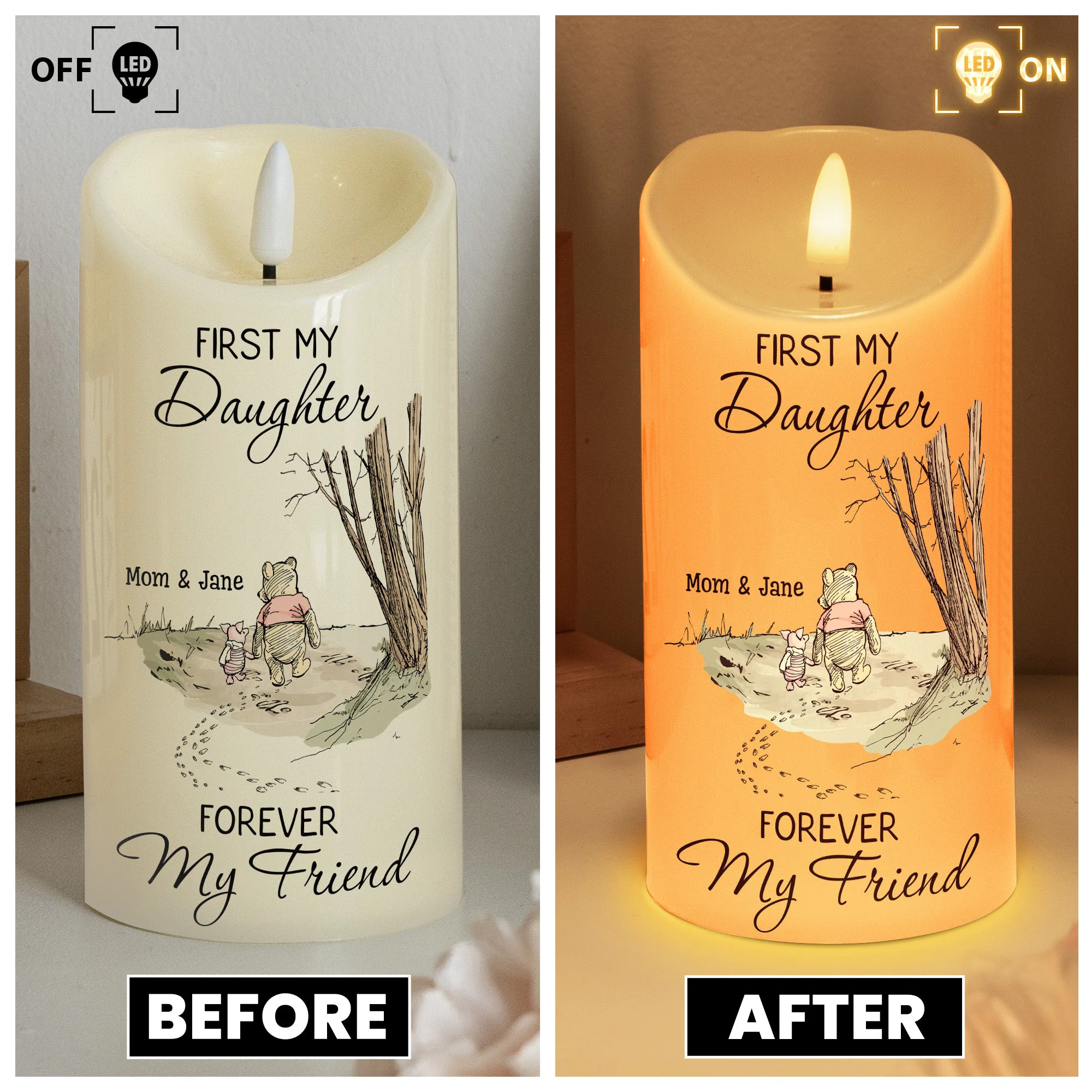 First My Daughter Forever My Friend Gift For Daughter, Niece - Personalized Candles - Image 3