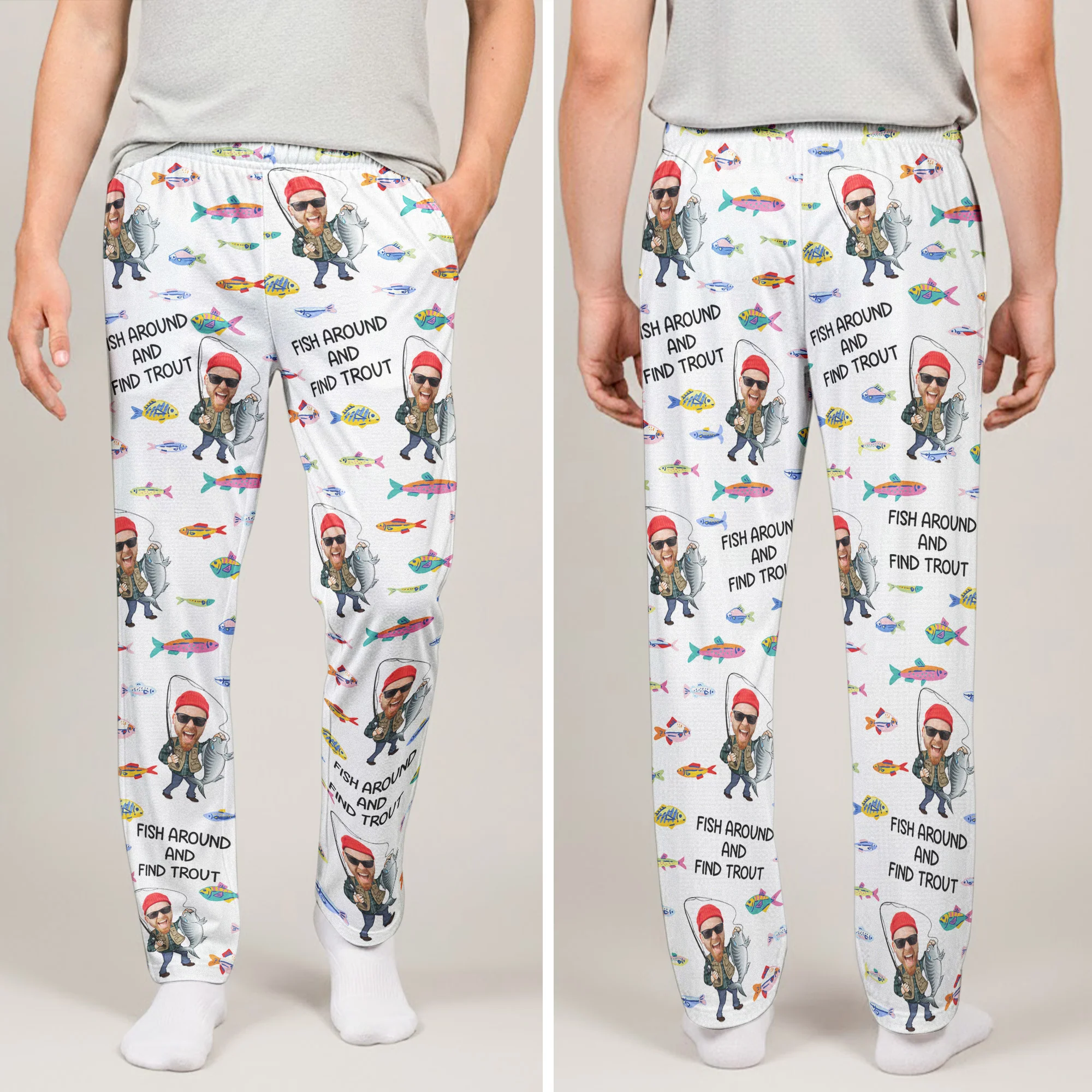 Fish Around And Find Trout - Personalized Sweatpants, Lounge Pants With Pockets - Image 2