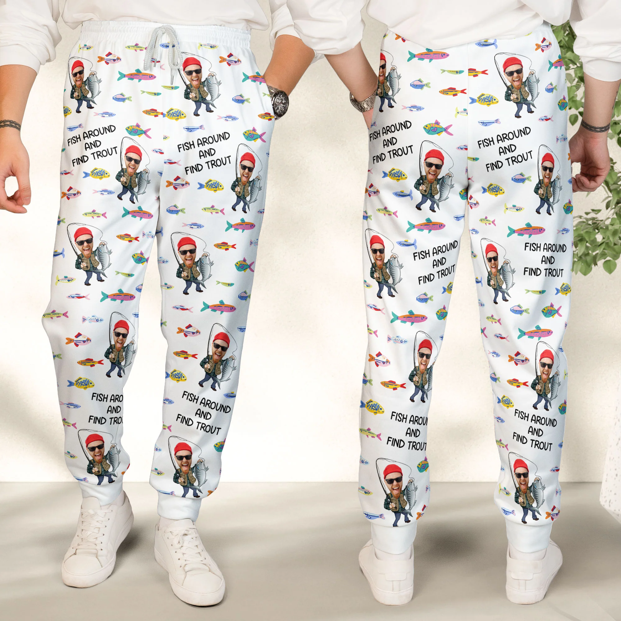 Fish Around And Find Trout - Personalized Sweatpants, Lounge Pants With Pockets - Image 4