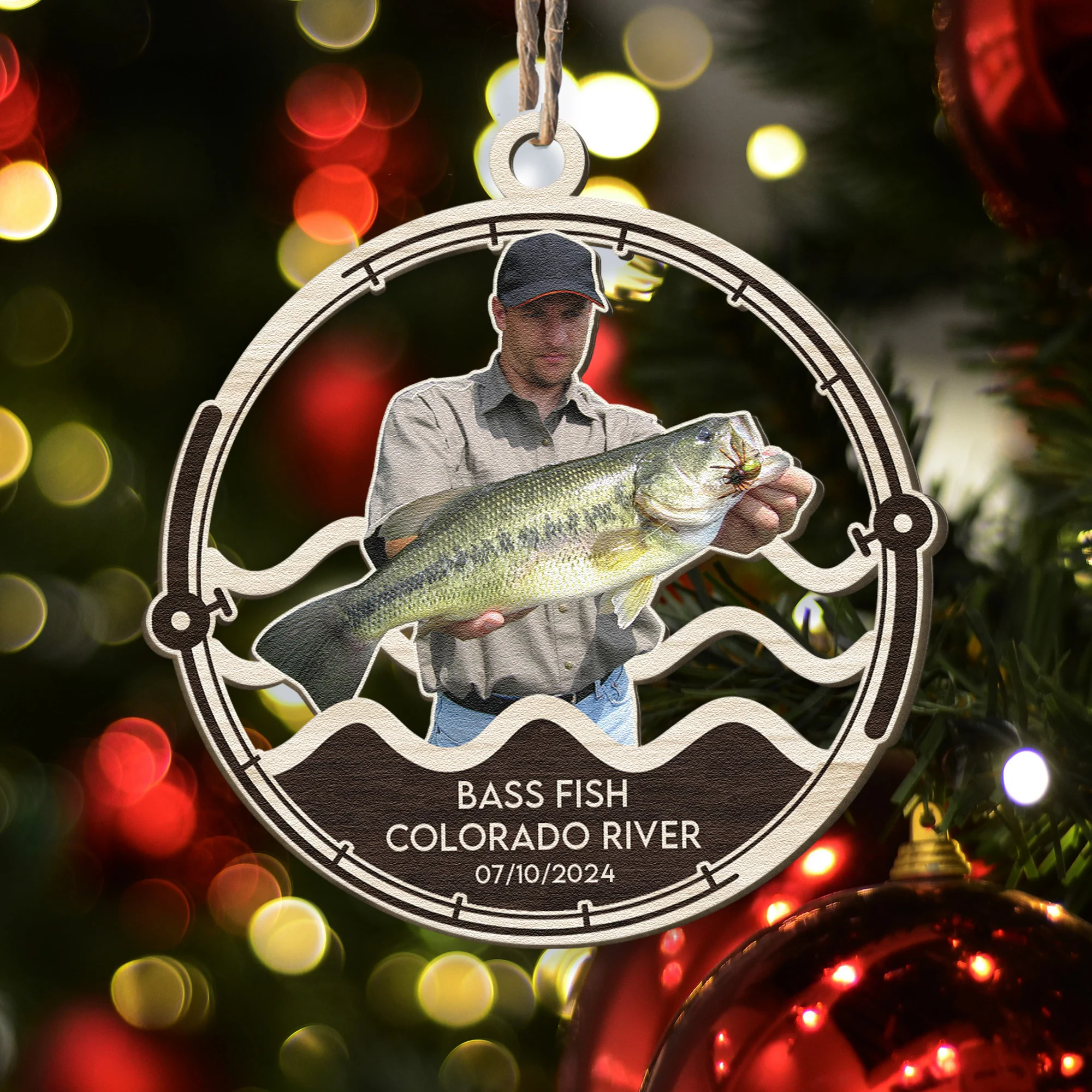 Fishing Custom Photo For Fisher, Fishing Lovers - Personalized Wooden Photo Ornament - Image 4