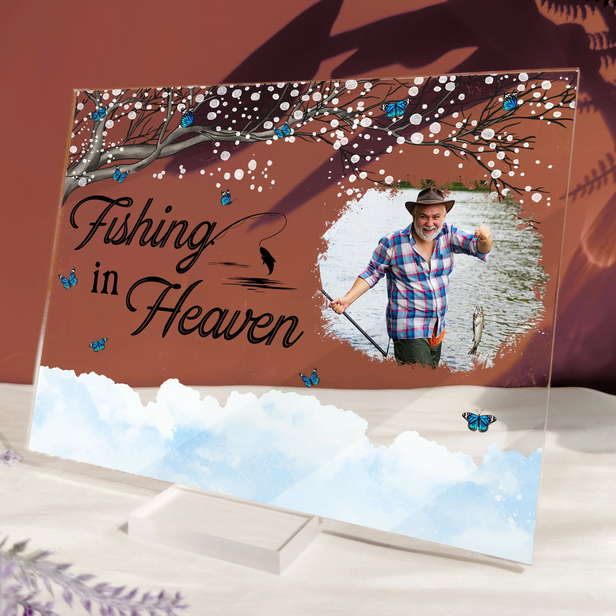 Fishing In Heaven - New Version - Personalized Acrylic Plaque - Image 5