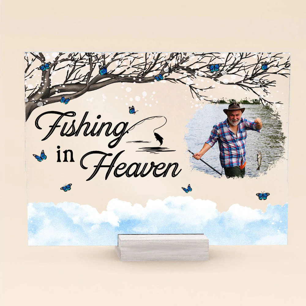 Fishing In Heaven - New Version - Personalized Acrylic Plaque - Image 6