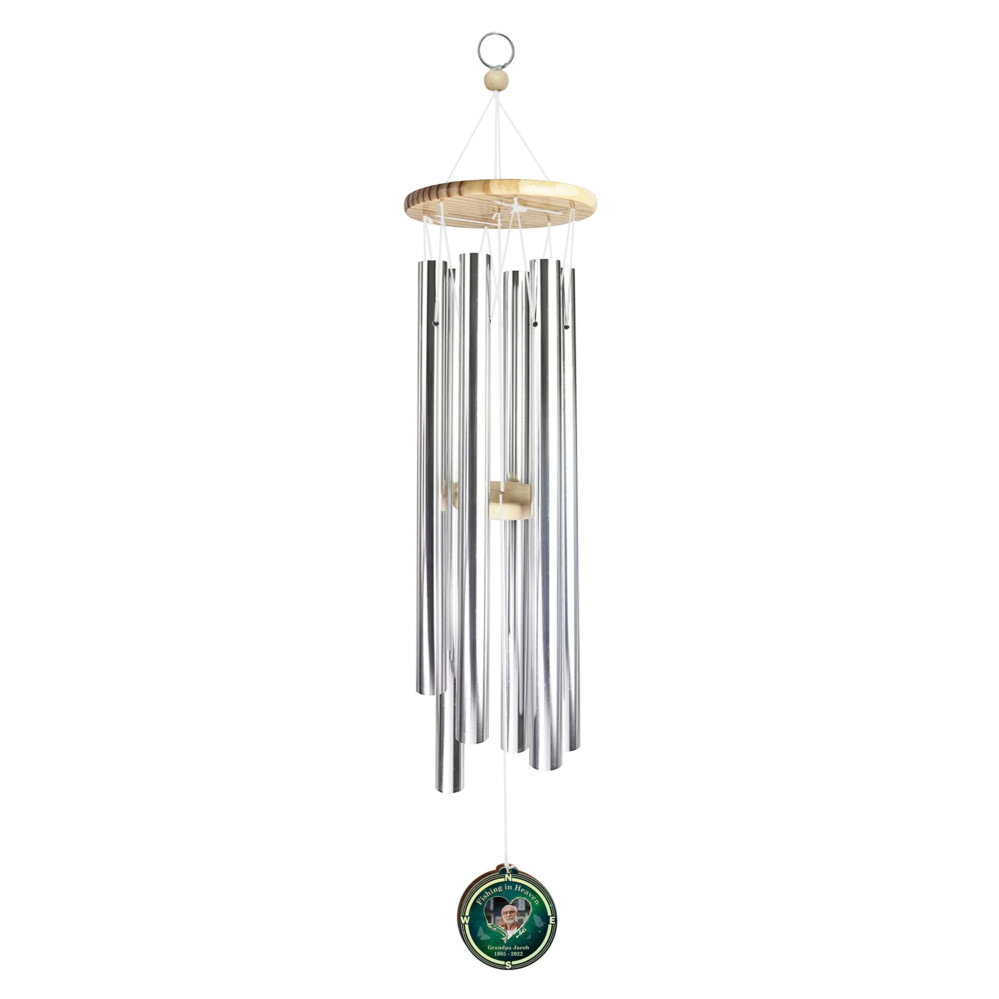 Fishing In Heaven - Personalized Photo Wind Chimes - Image 3