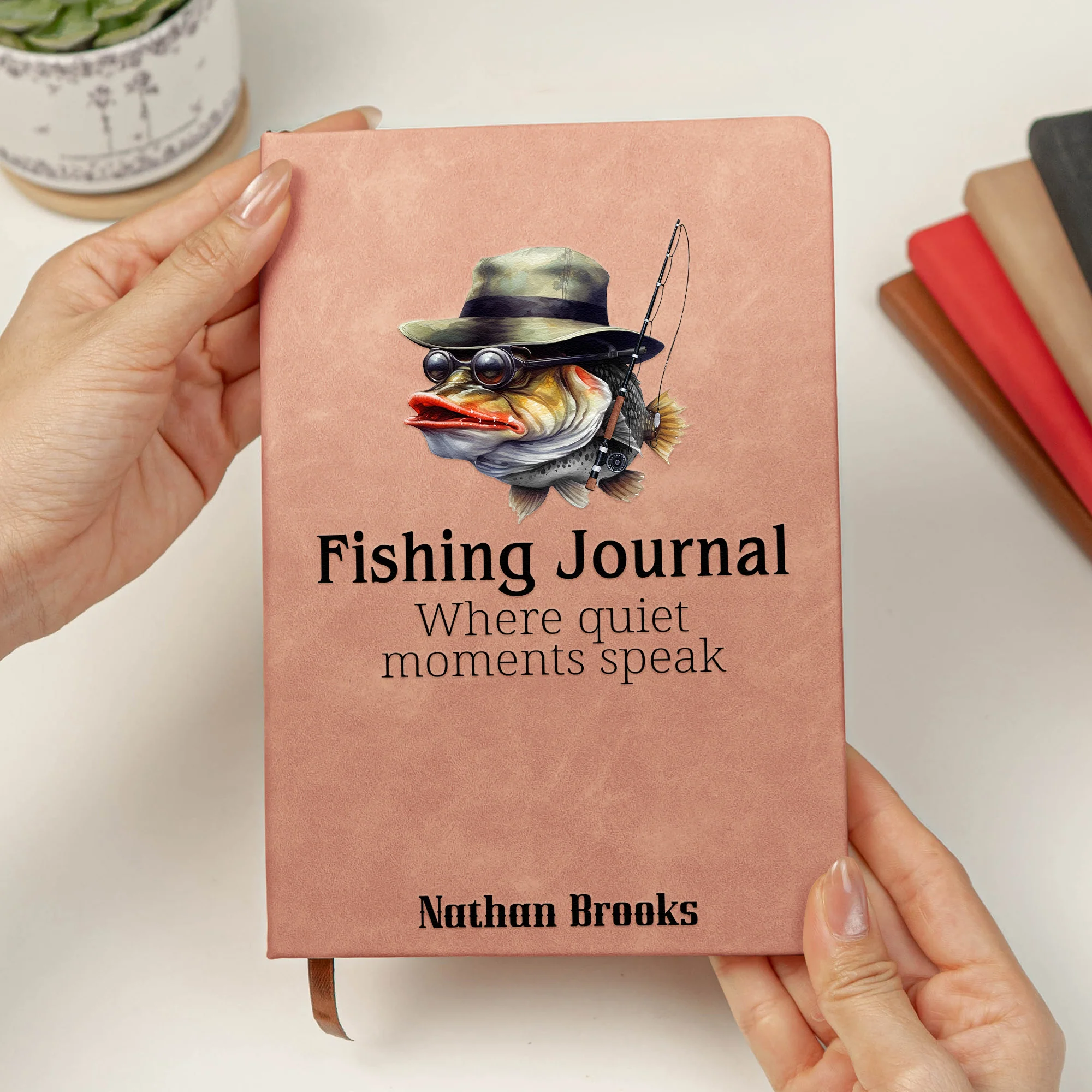 Fishing Journal For Fishing Lovers, Men, Husband, Grandpa, Dad - Personalized Hardcover Journal - Image 3