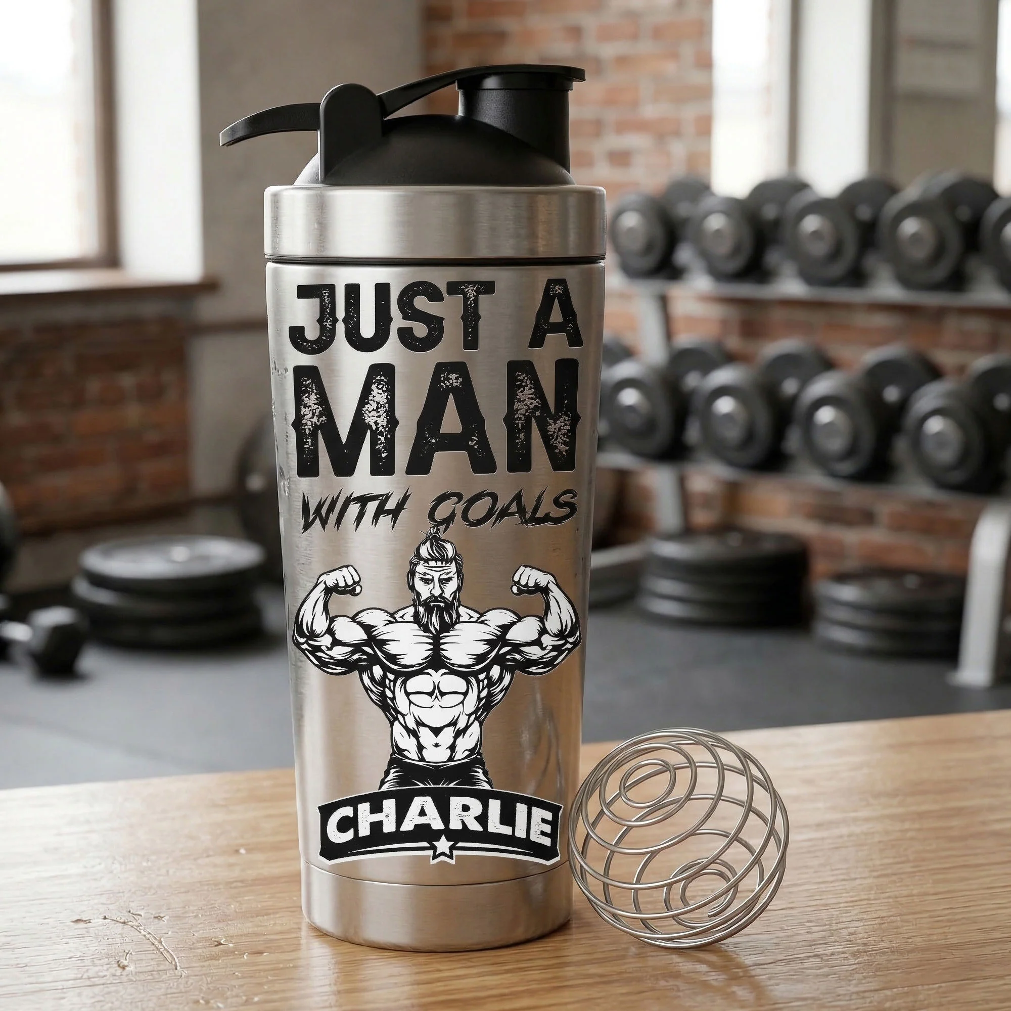 Fitness Workout Gym Motivational Gifts For Team, Men, Him, Trainer - Personalized Protein Shaker - Image 4