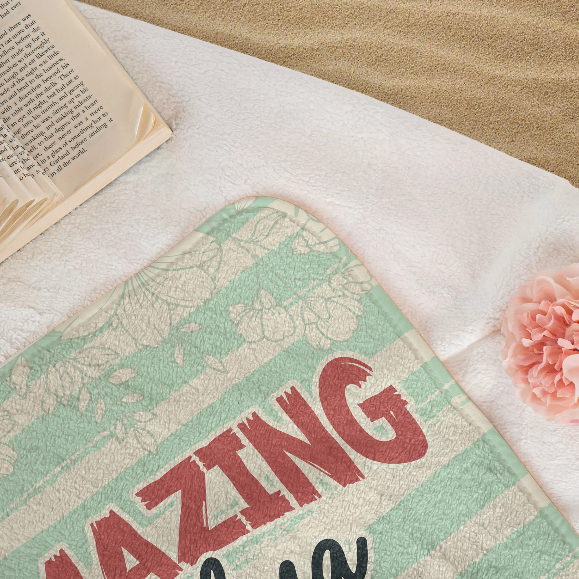 Flamazing Grandma Vibes Only - Personalized Quick-Dry Beach Towel - Image 3