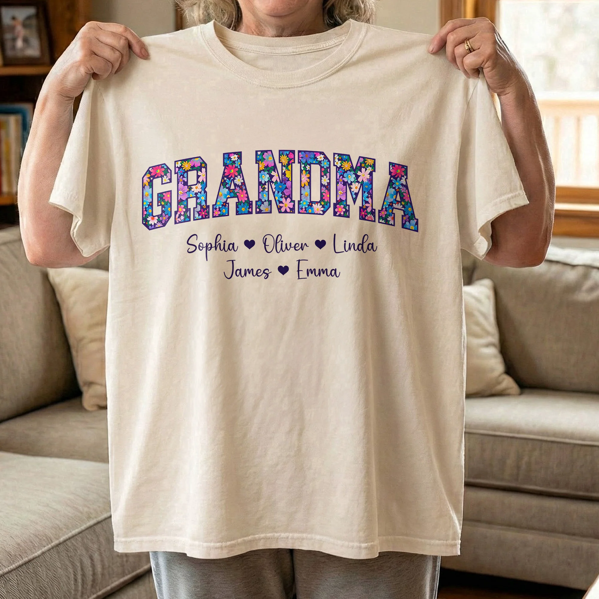 Floral Grandma Title - Personalized Shirt - Image 5