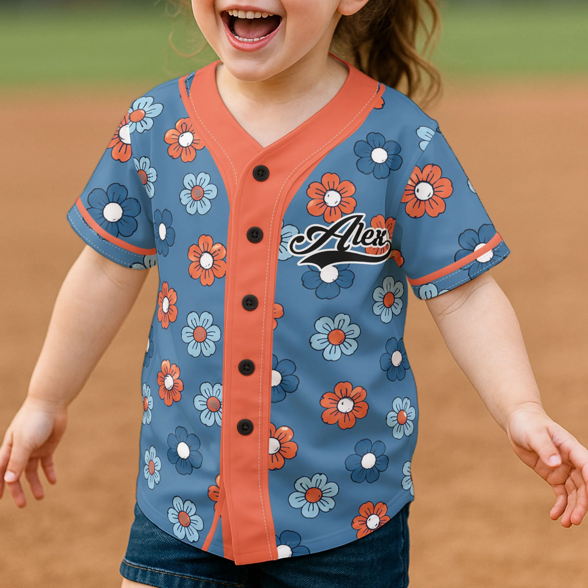 Floral Patriotic Seamless Patterns - Personalized Jersey Shirt - Image 5