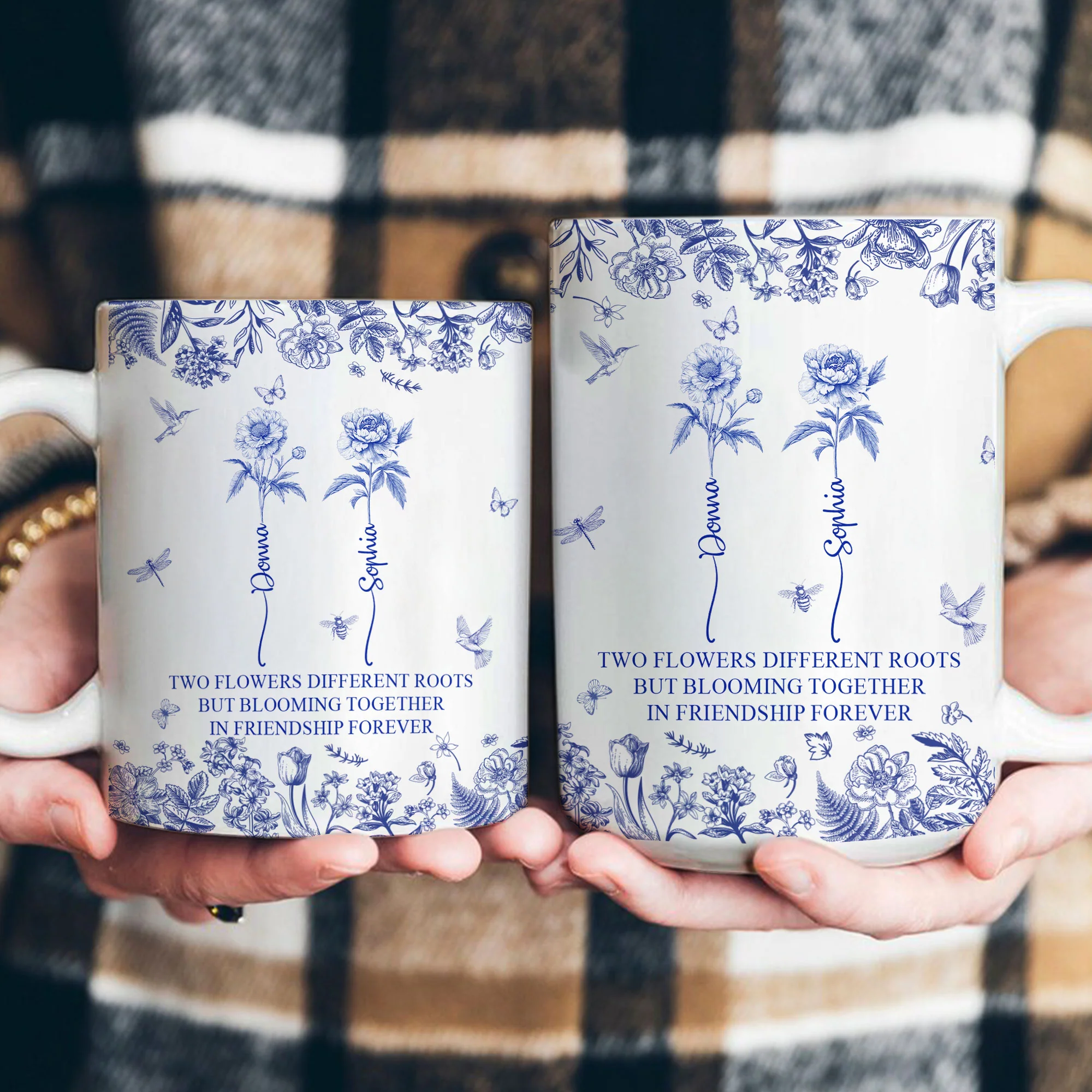 Flowers Different Roots But Blooming Together In Friendship Forever - Personalized Mug - Image 4