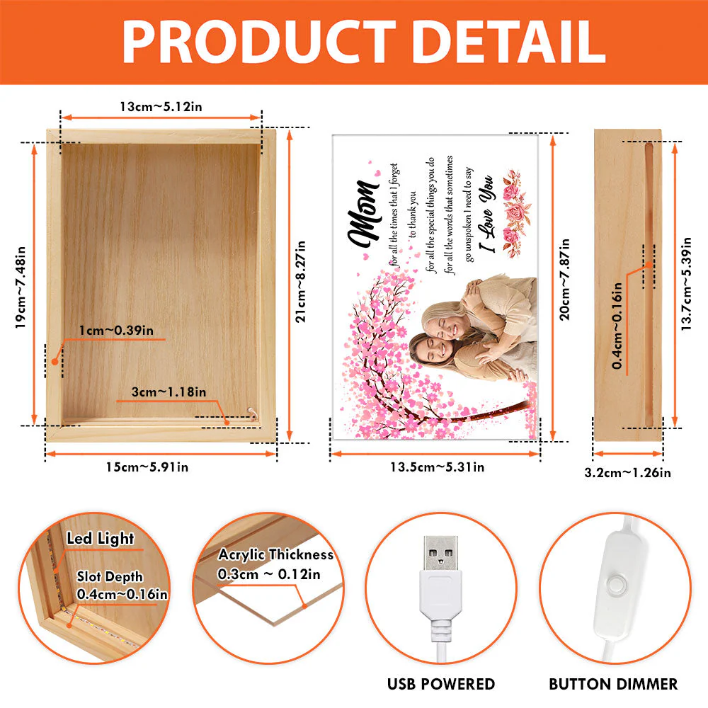For All The Times That We Forget To Thank You - Personalized Photo Frame Light Box - Image 6