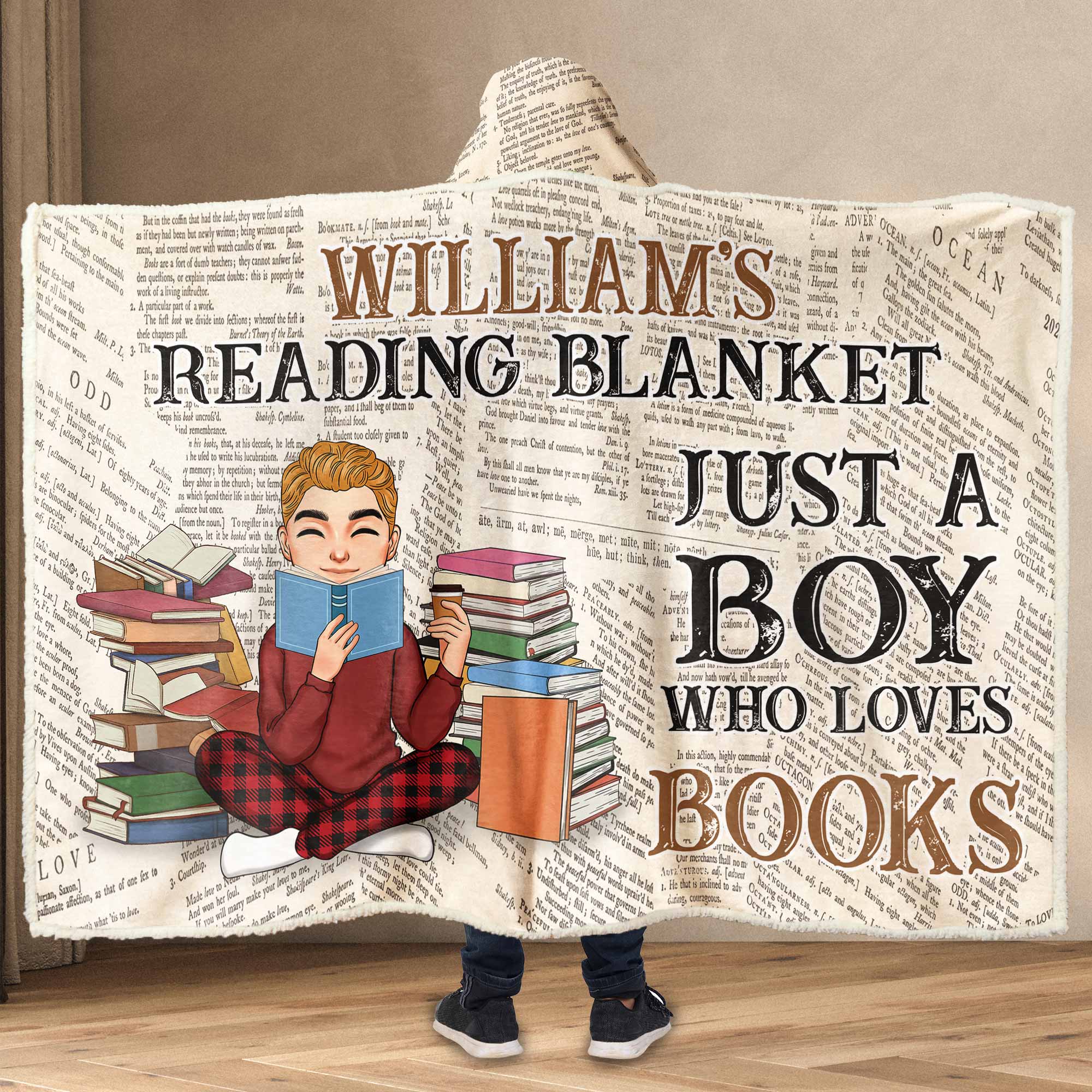 For Him - My Reading Blanket - Personalized Wearable Blanket Hoodie - Image 2