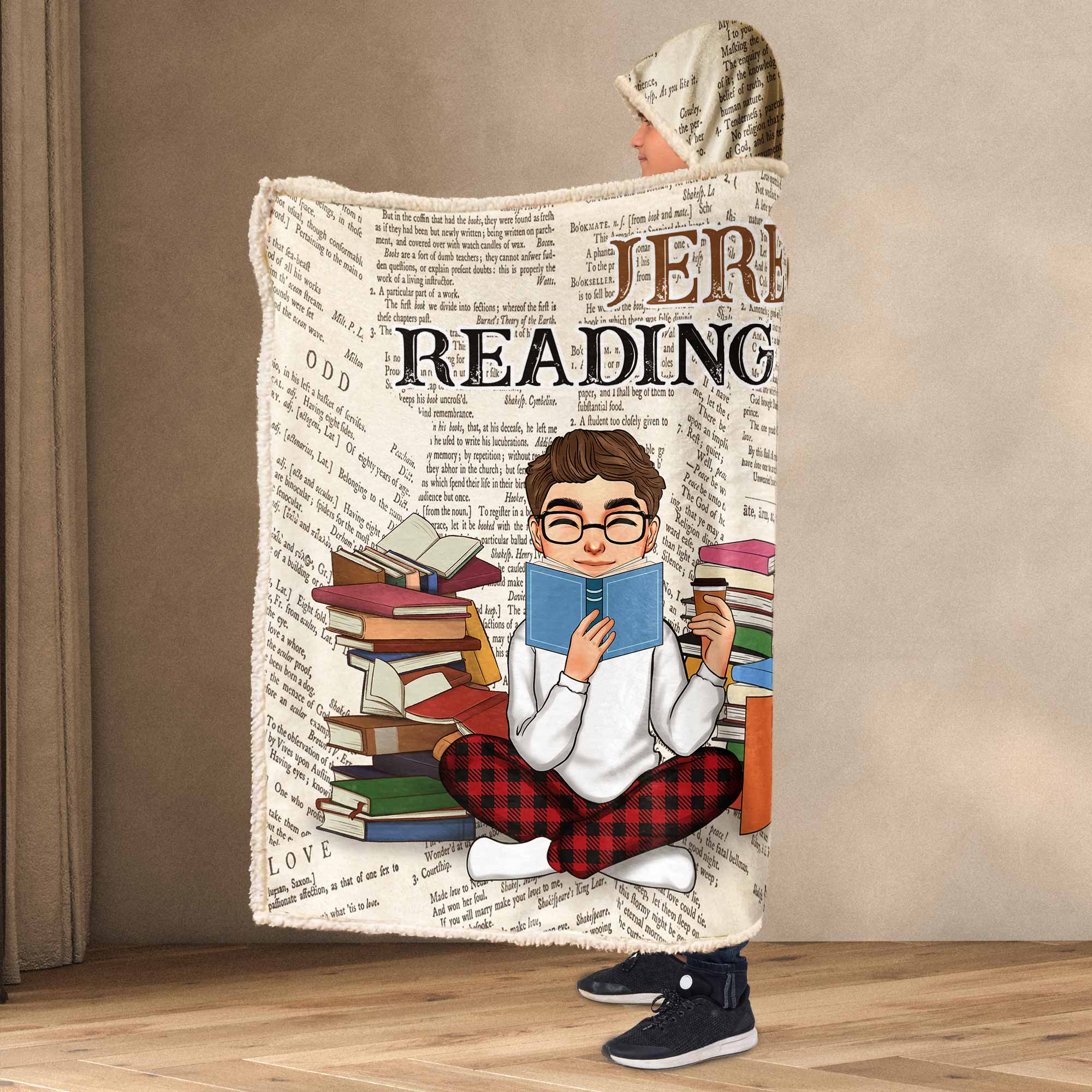 For Him - My Reading Blanket - Personalized Wearable Blanket Hoodie - Image 3