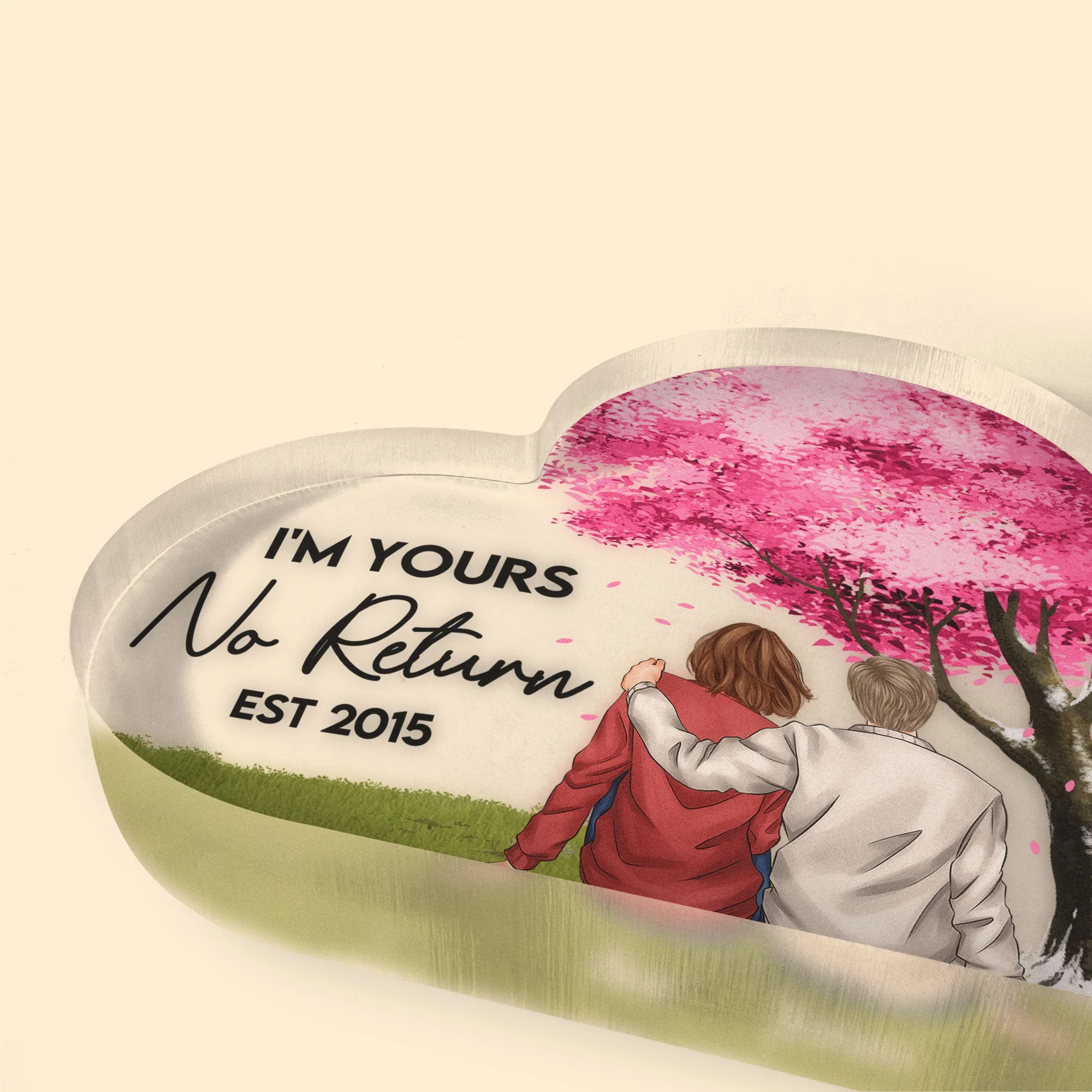 Forever And Always Love You - Personalized Heart Shaped Acrylic Plaque - Image 3