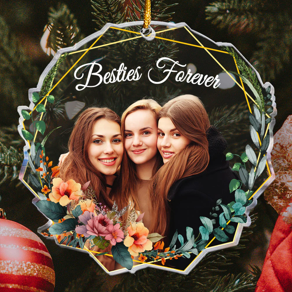 Forever Besties - Personalized Acrylic Photo Ornament - Image 4