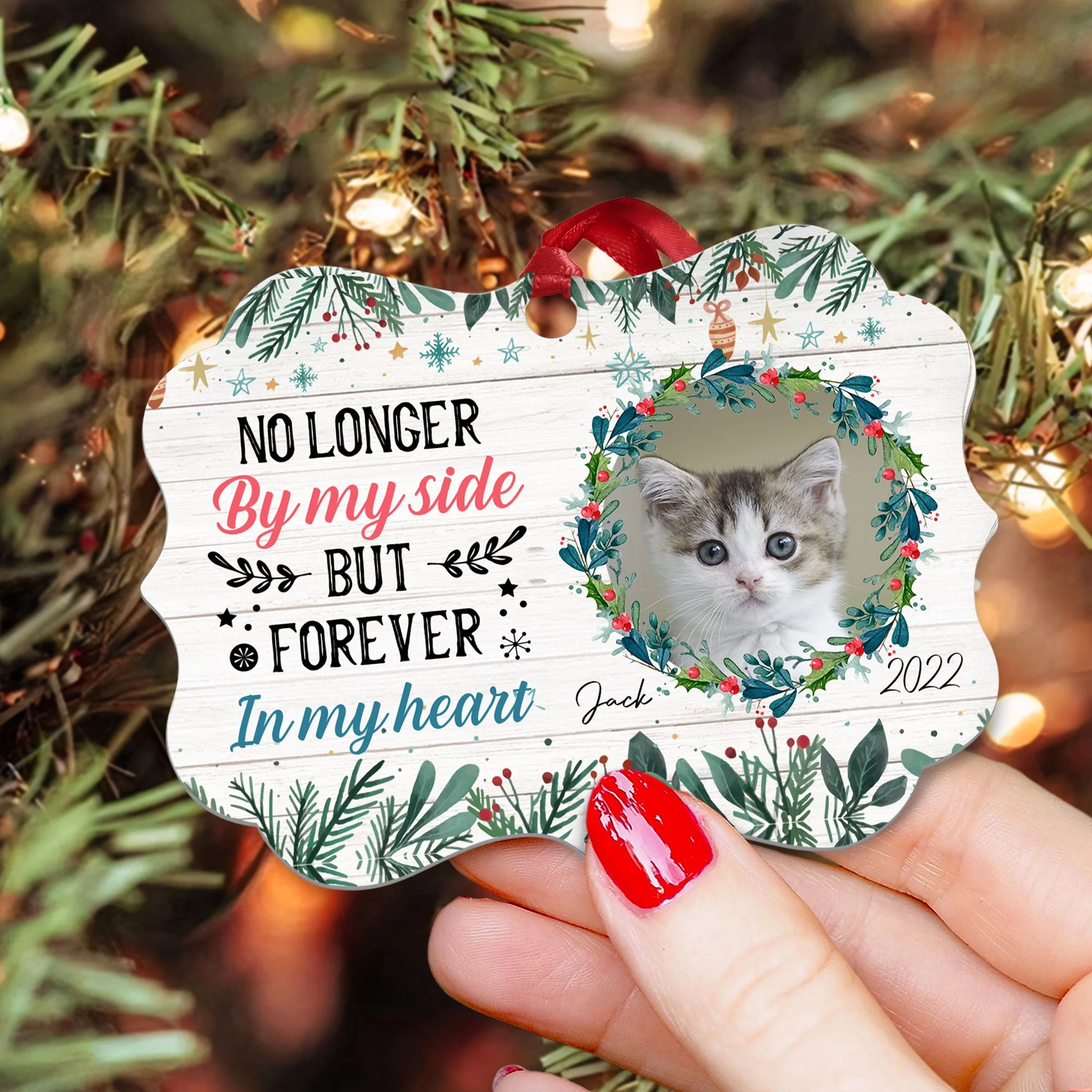 Forever In My Heart - Personalized Aluminum Ornament - Christmas, Memorial Gift For Pet Loss Owners, Cat Lover, Dog Lover - Image 6