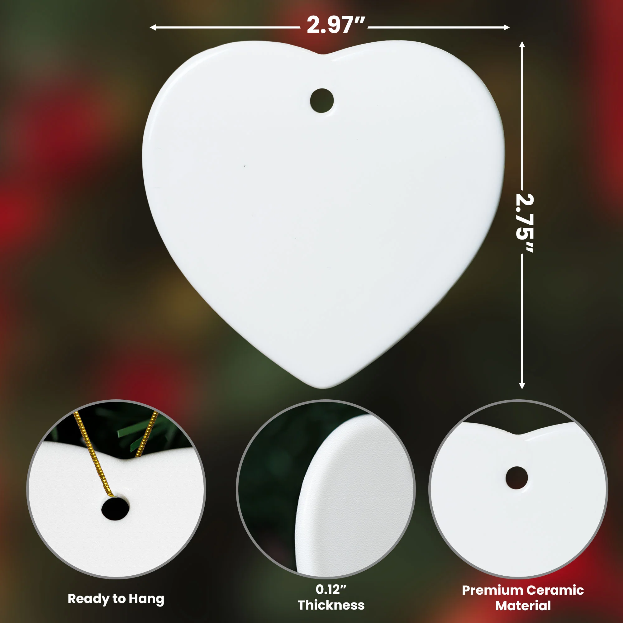 Forever In Our Hearts Memorial Gift 2D Sea Glass Effect - Personalized Ceramic Ornament - Image 4