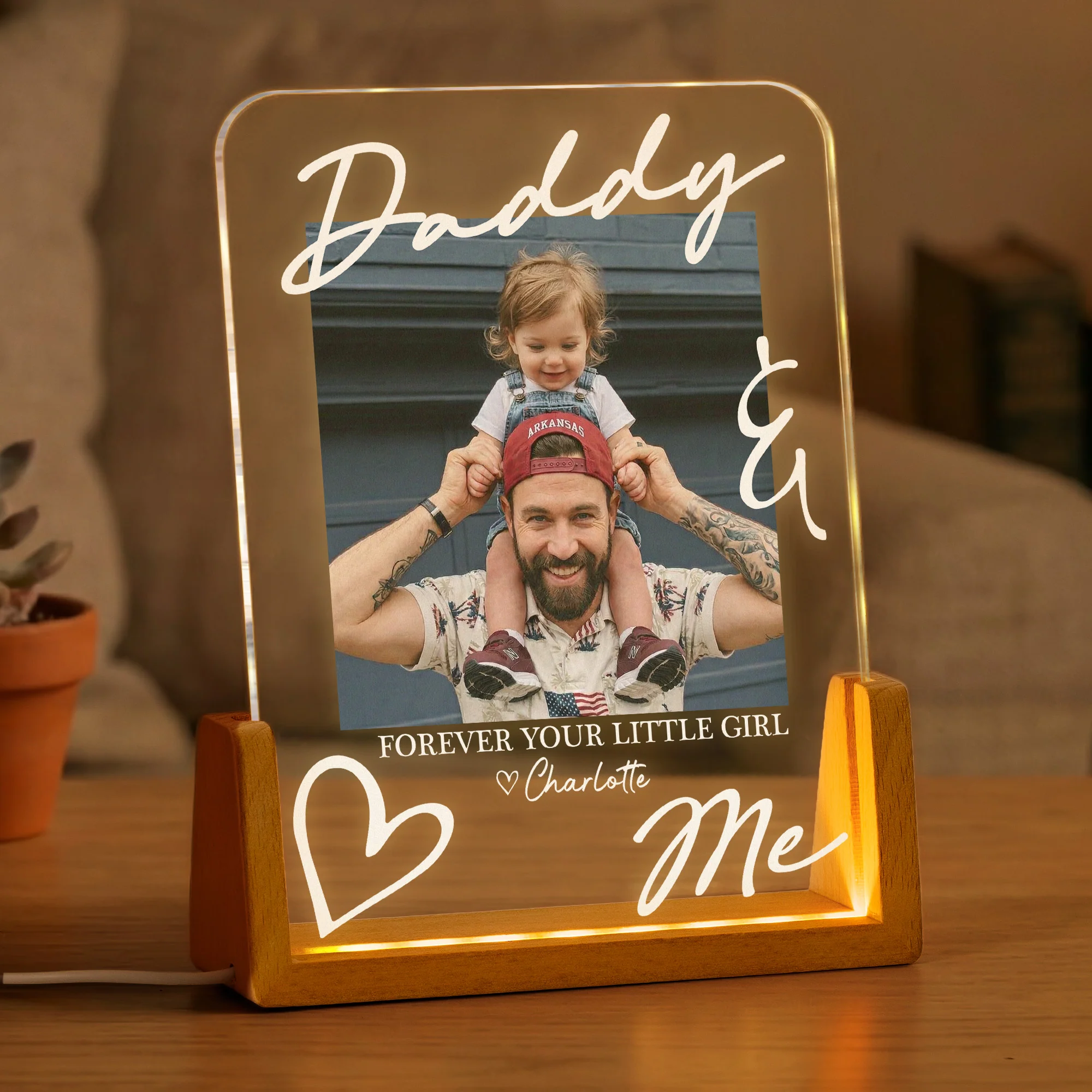 Forever Your Little Girl Father's Day Gift For Dad, Husband - Personalized Night Light