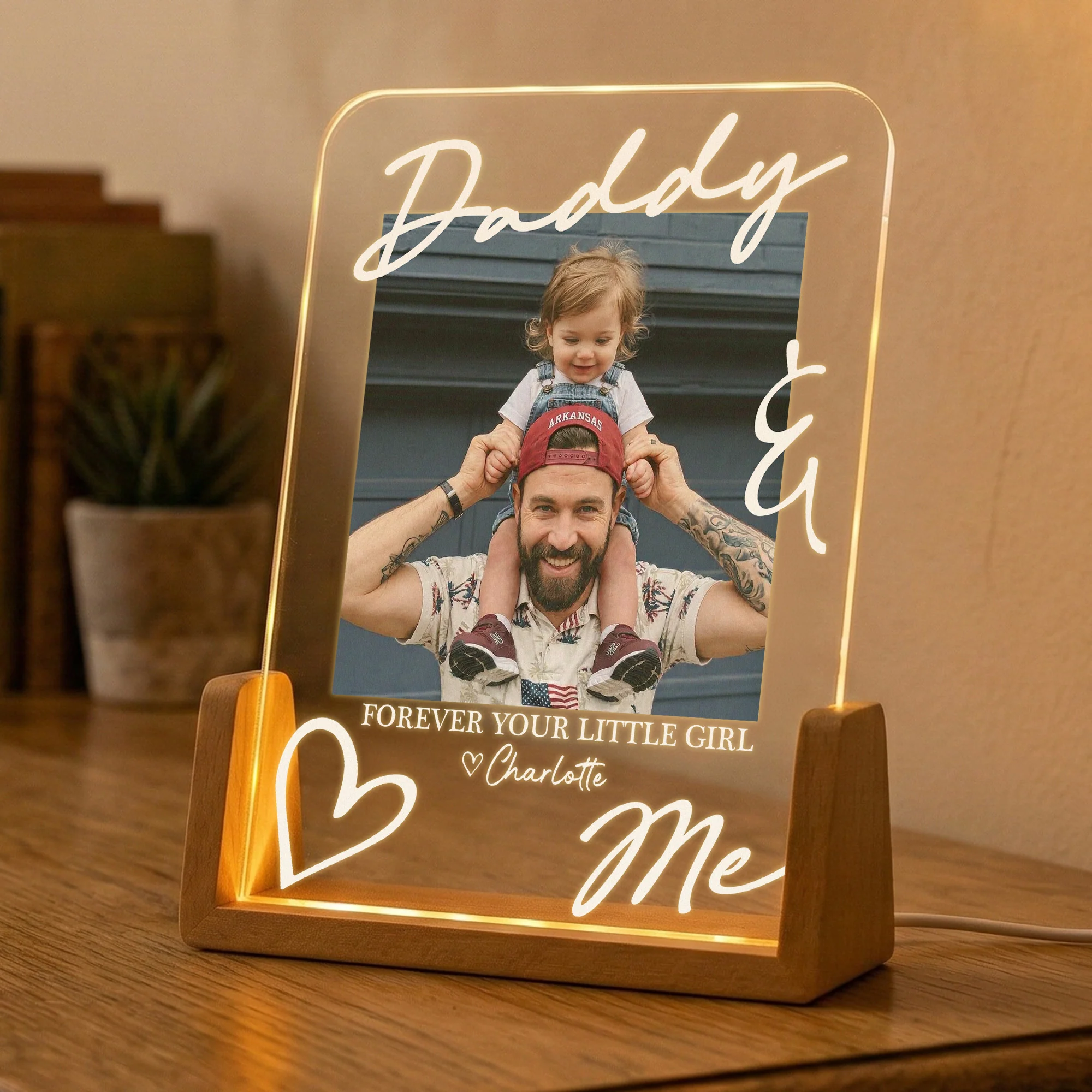 Forever Your Little Girl Father's Day Gift For Dad, Husband - Personalized Night Light - Image 5